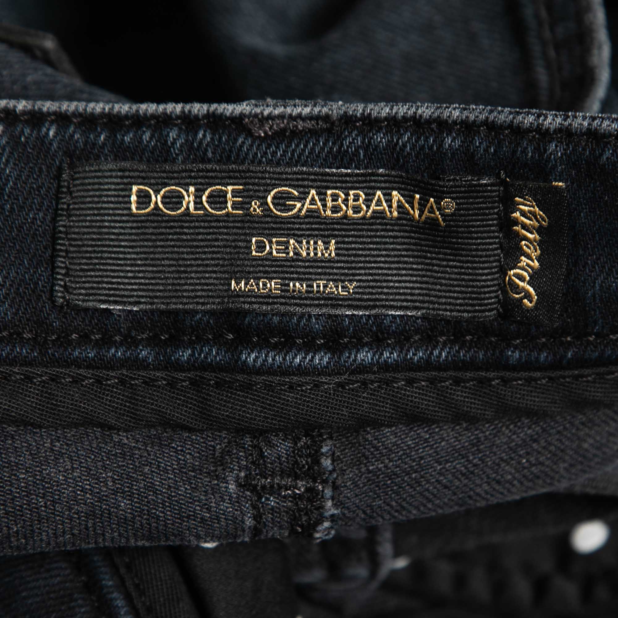 Dolce & Gabbana Grey Blue Denim Pretty Skinny Jeans M Waist 30