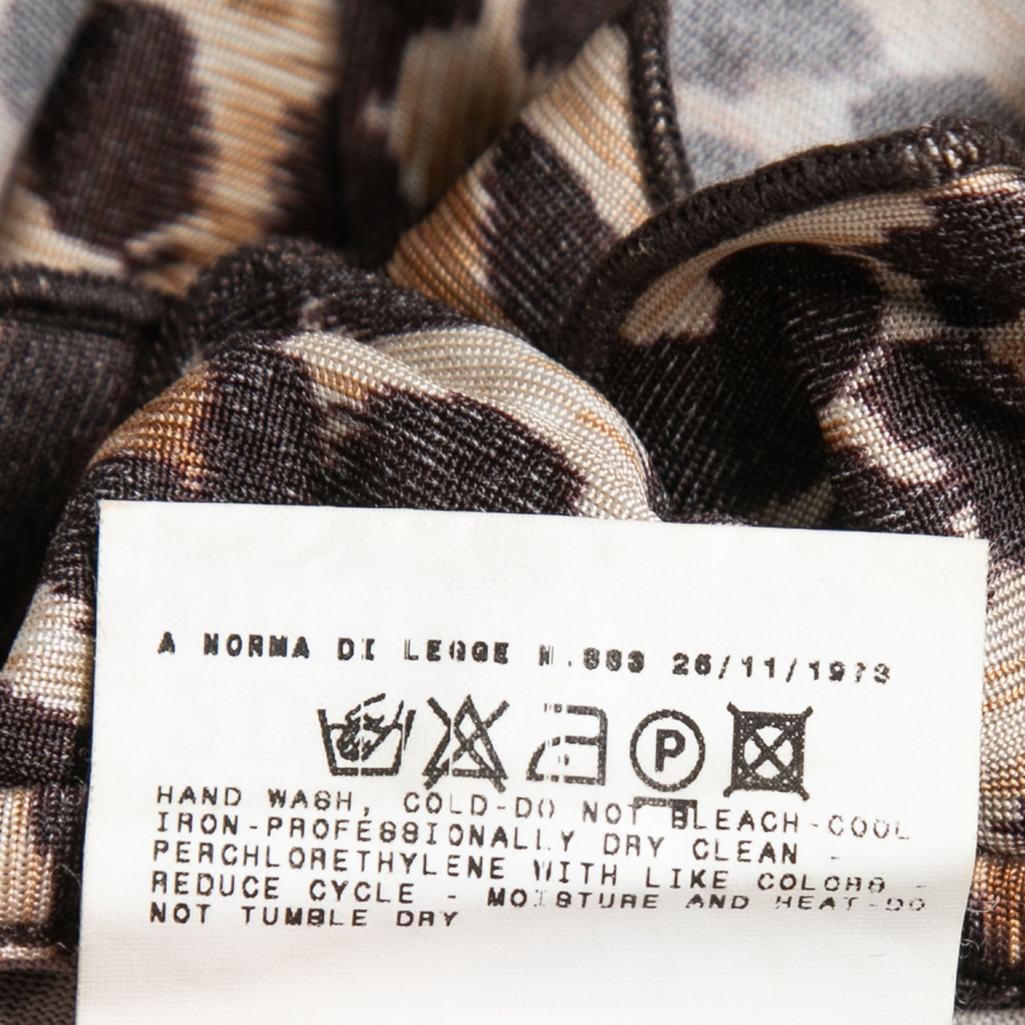 Dolce & Gabbana Brown Animal Print Jersey Ruffled Neck Full Sleeve Top L