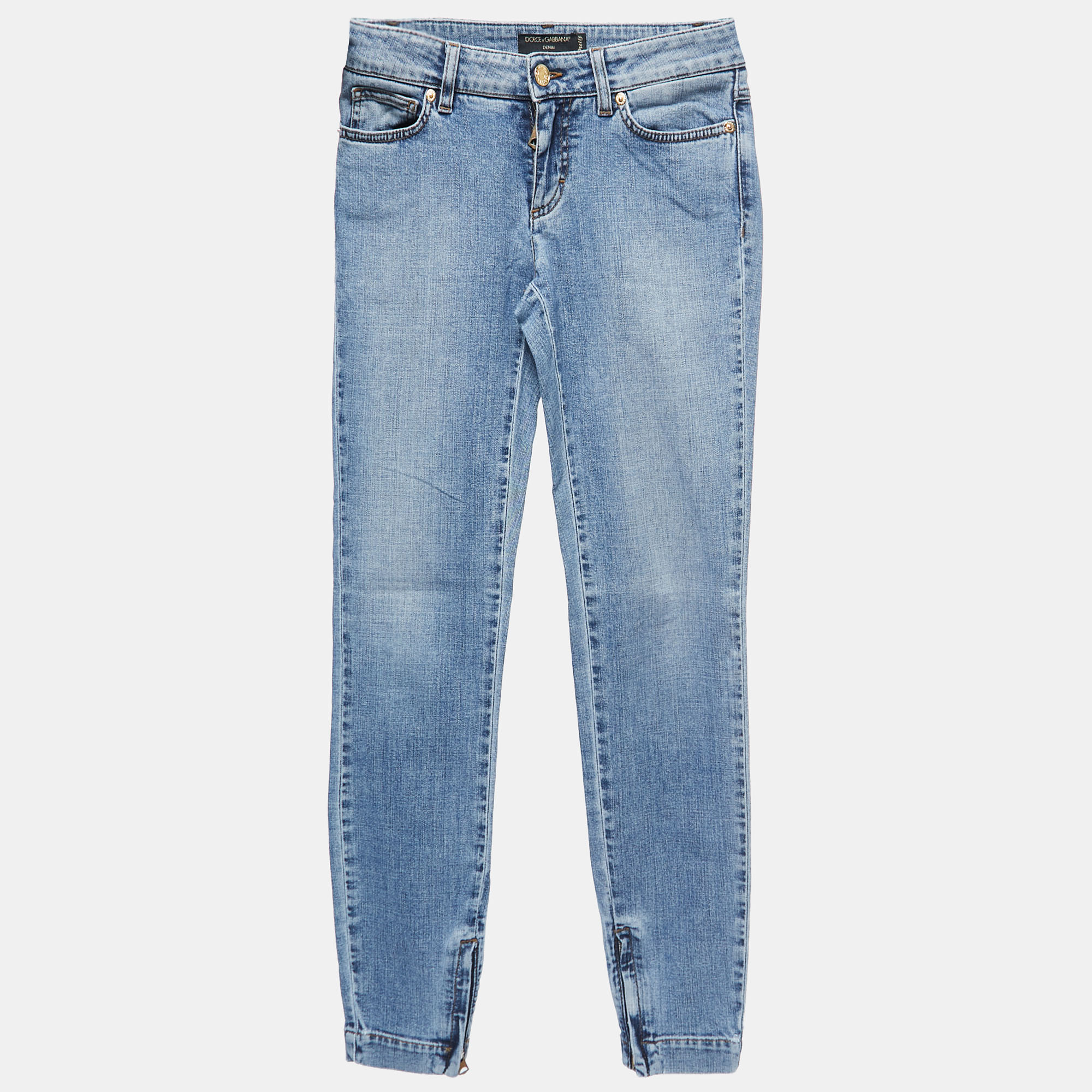 Dolce & Gabbana Blue Washed Denim Skinny Jeans S Waist 27