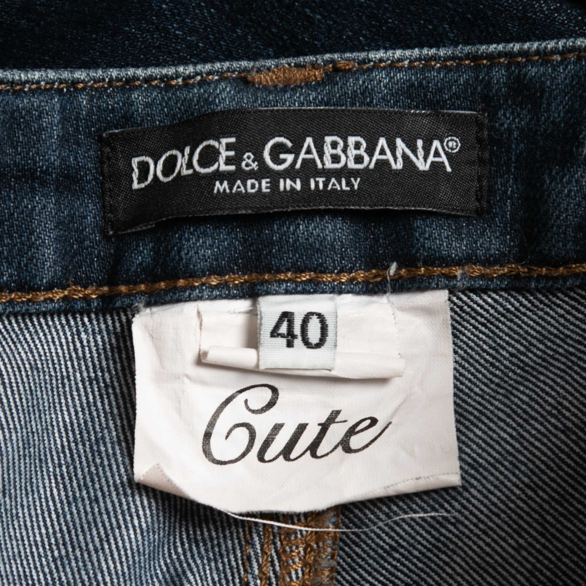 Dolce & Gabbana Navy Blue Denim Cute Jeans S Waist 26