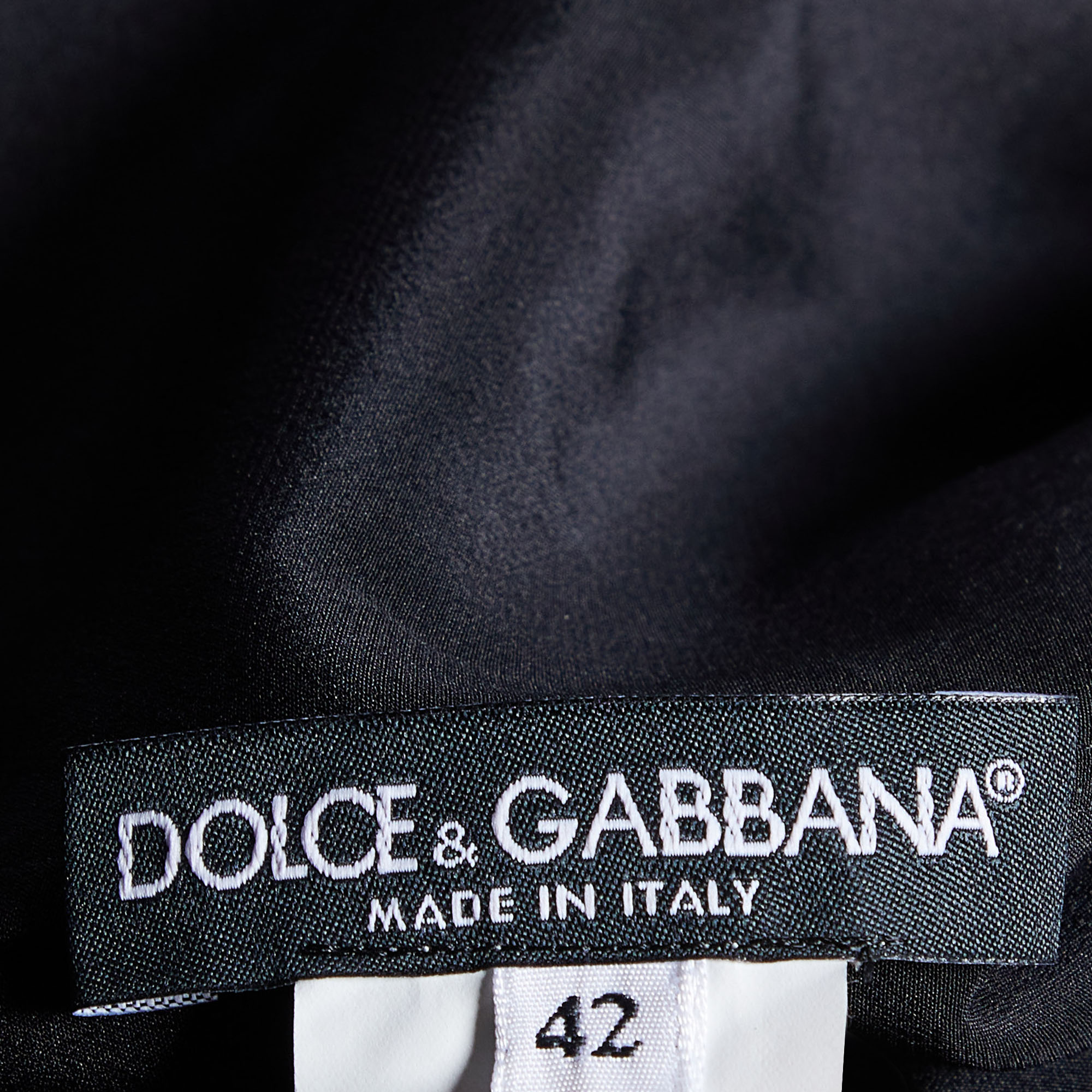 Dolce & Gabbana Black Acacia Printed Silk Top M