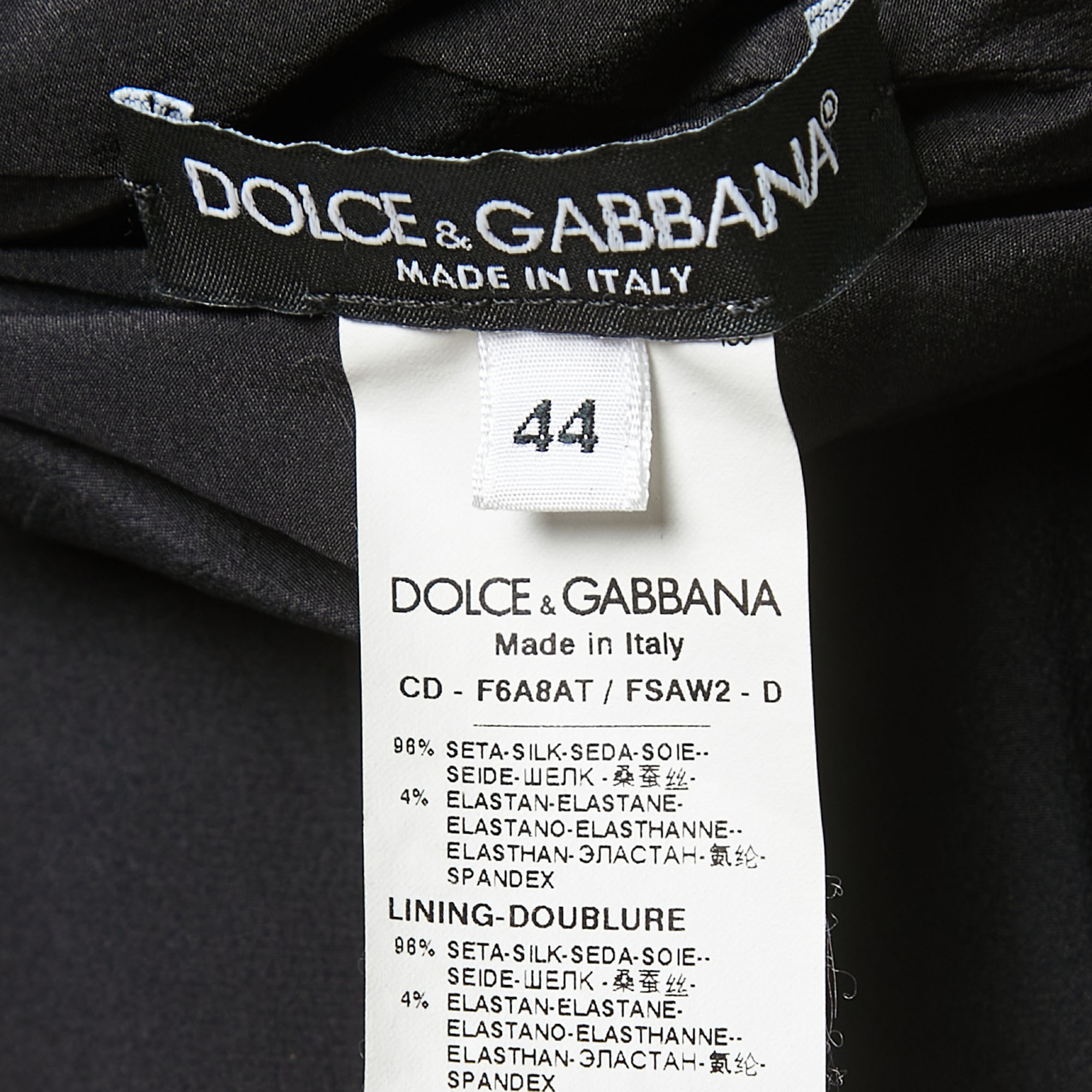 Dolce & Gabbana Black/Red Rose Printed Stretch Silk Ruched Mini Dress M