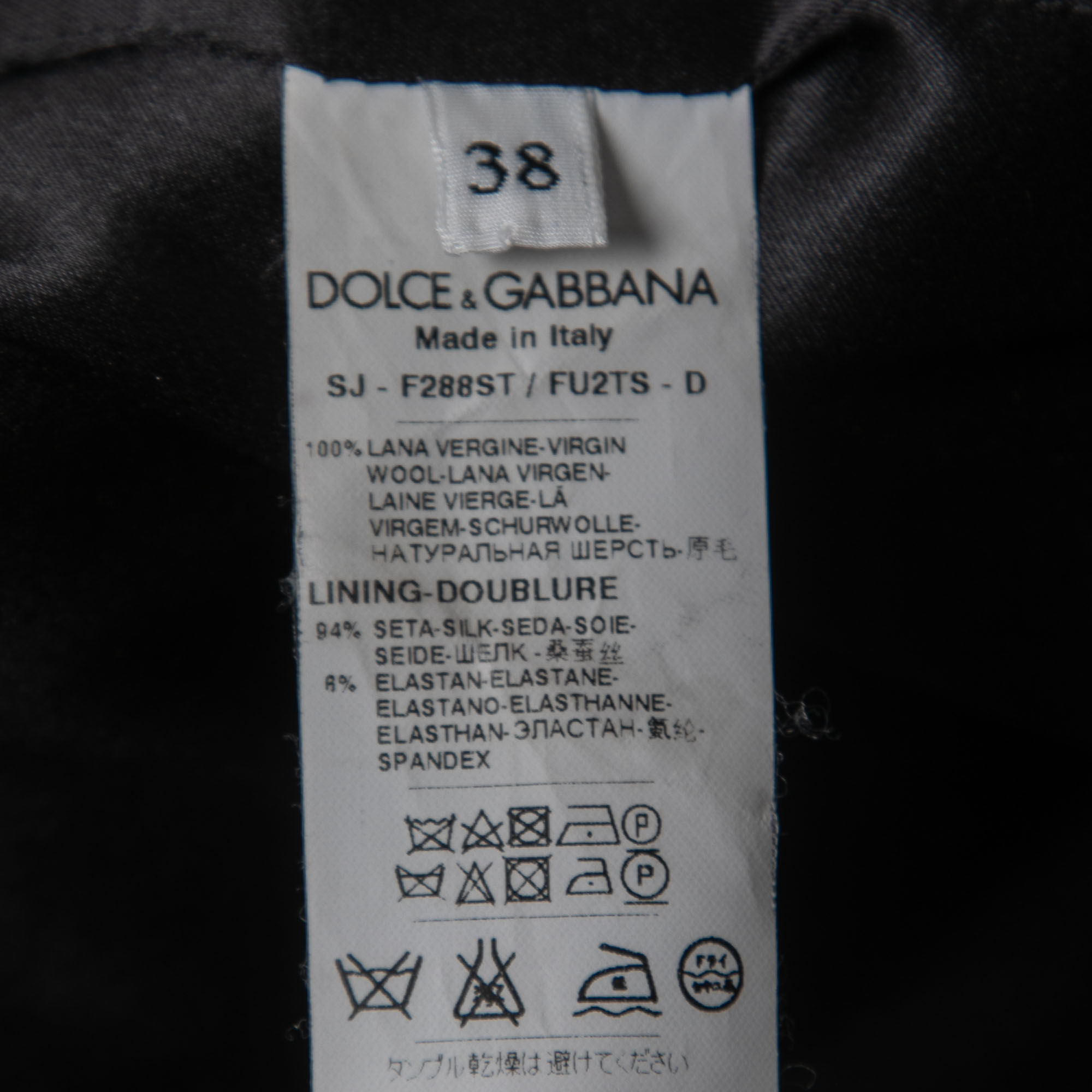 Dolce & Gabbana Black Wool Tailored Double-Breasted Blazer S