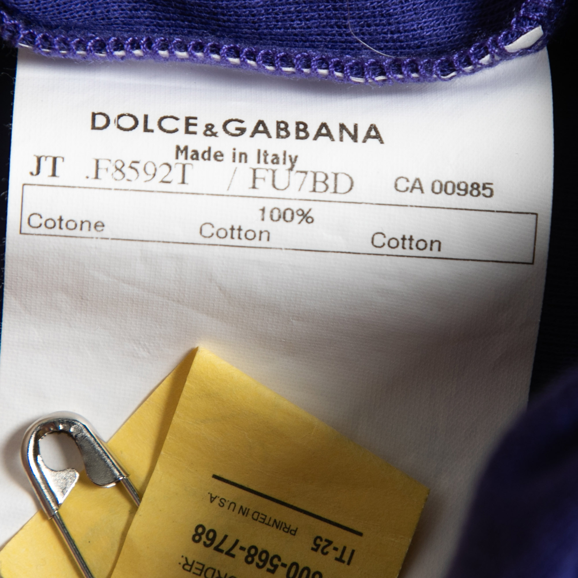 Dolce & Gabbana Purple Cotton Tank Top M