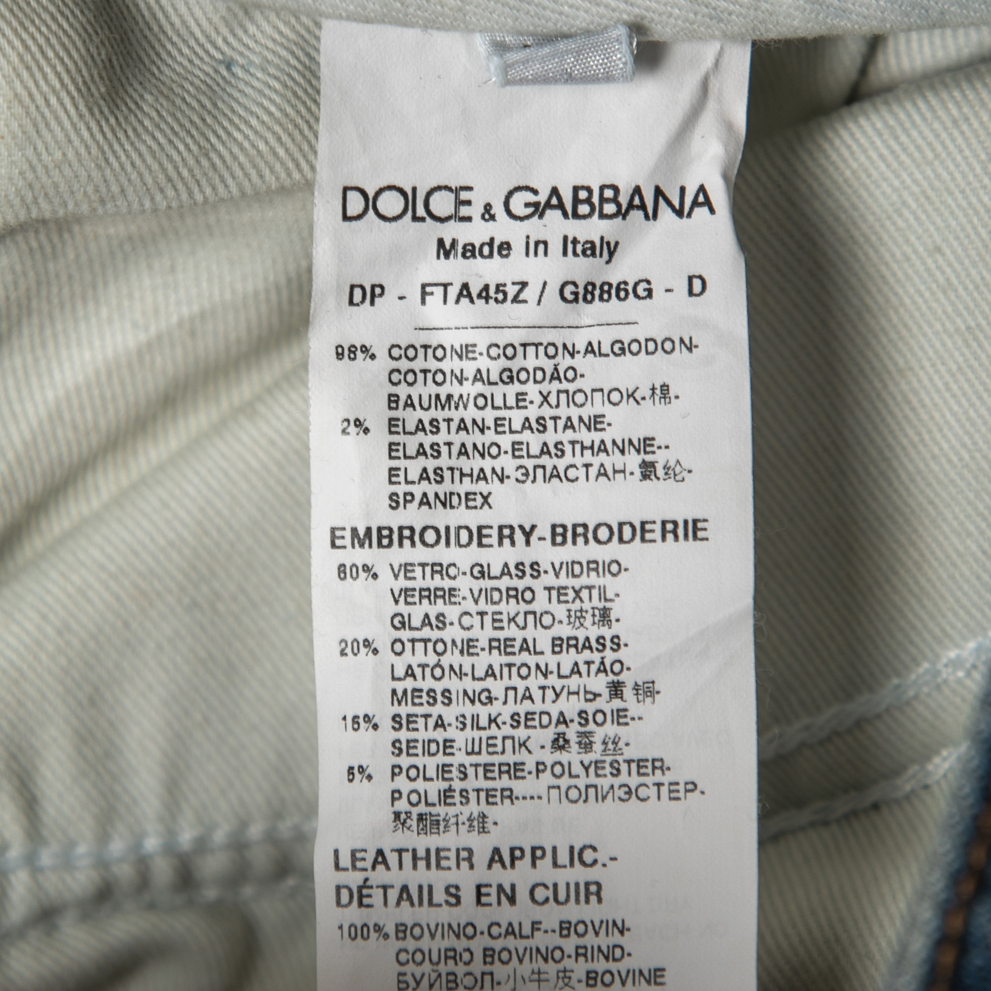 Dolce & Gabbana Blue Denim Cards Embellished Pretty Fit Jeans M