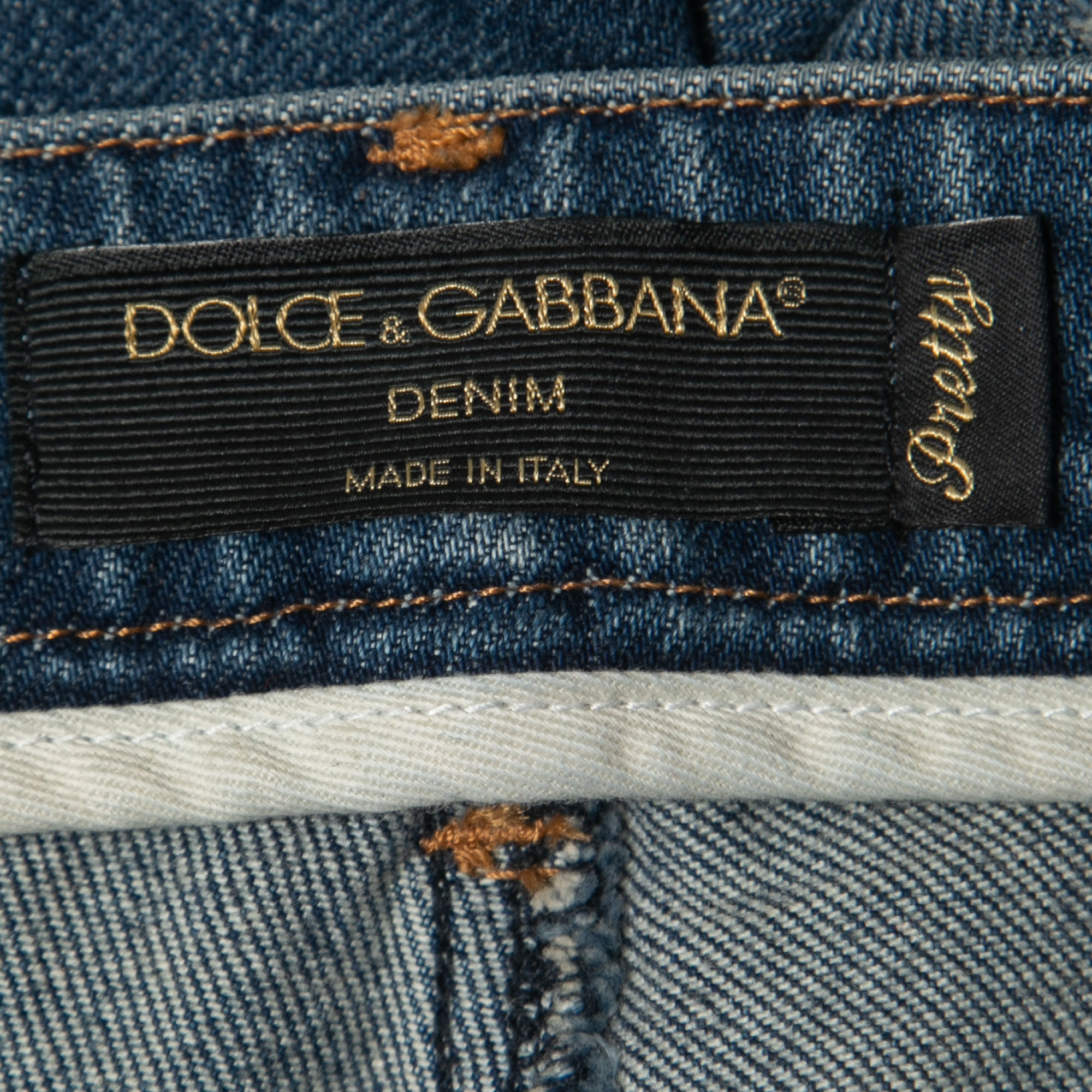 Dolce & Gabbana Blue Denim Cards Embellished Pretty Fit Jeans M