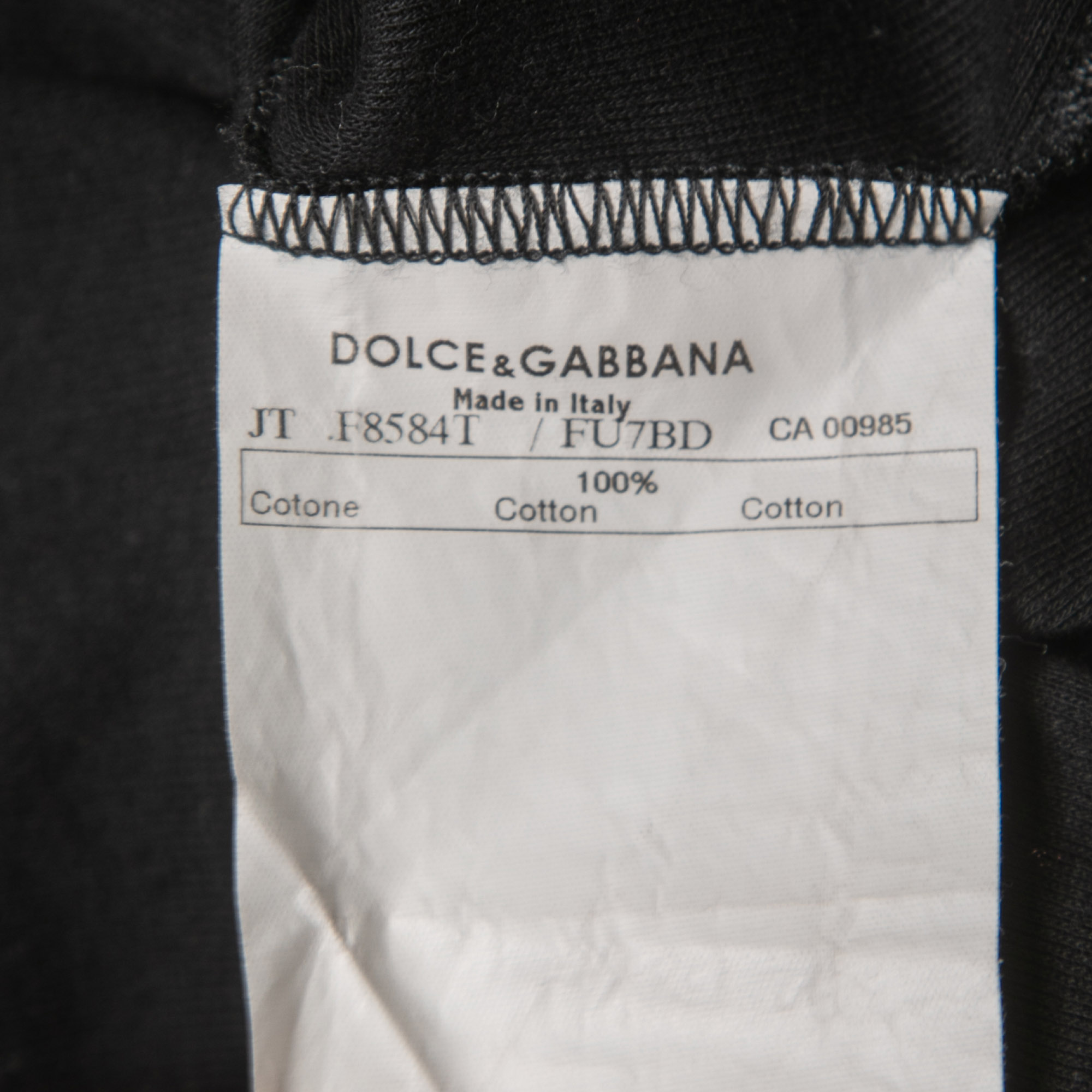 Dolce & Gabbana Black Cotton Knit Tank Top M