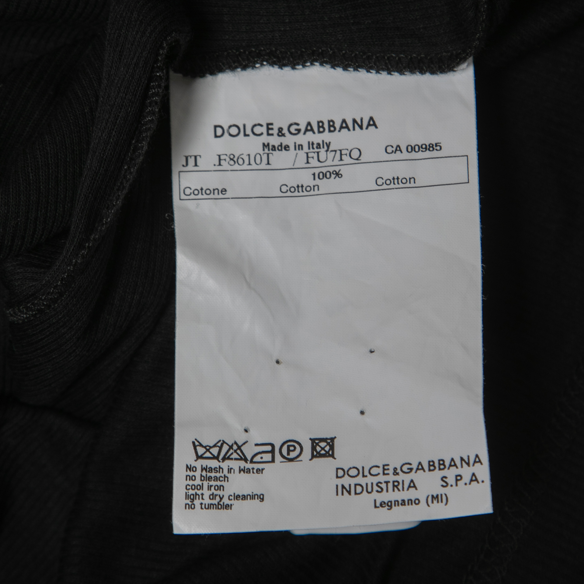 Dolce & Gabbana Black Cotton Knit & Satin Trim Tank Top M