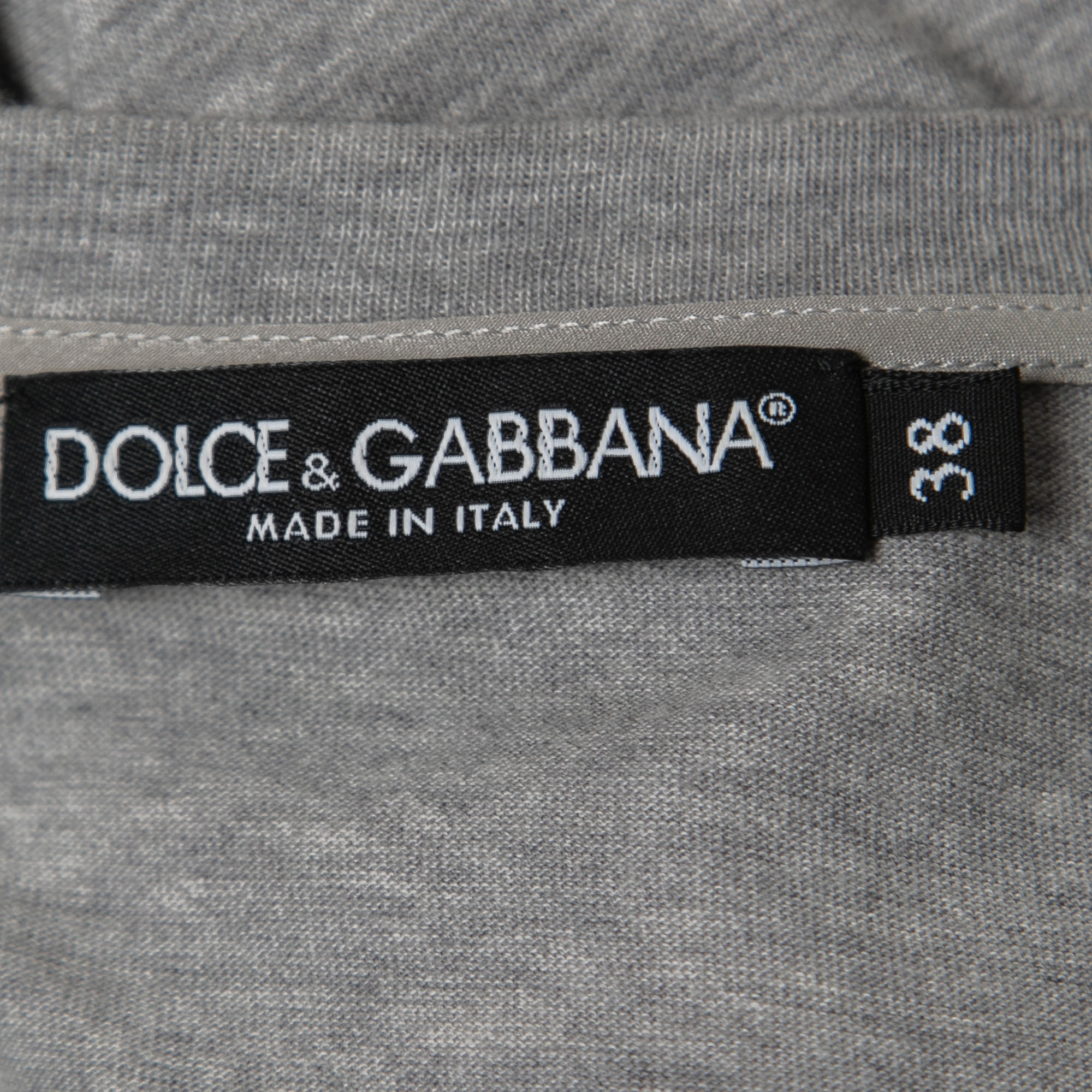 Dolce & Gabbana Grey Cotton LOVE Lace Patterned Tank Top S