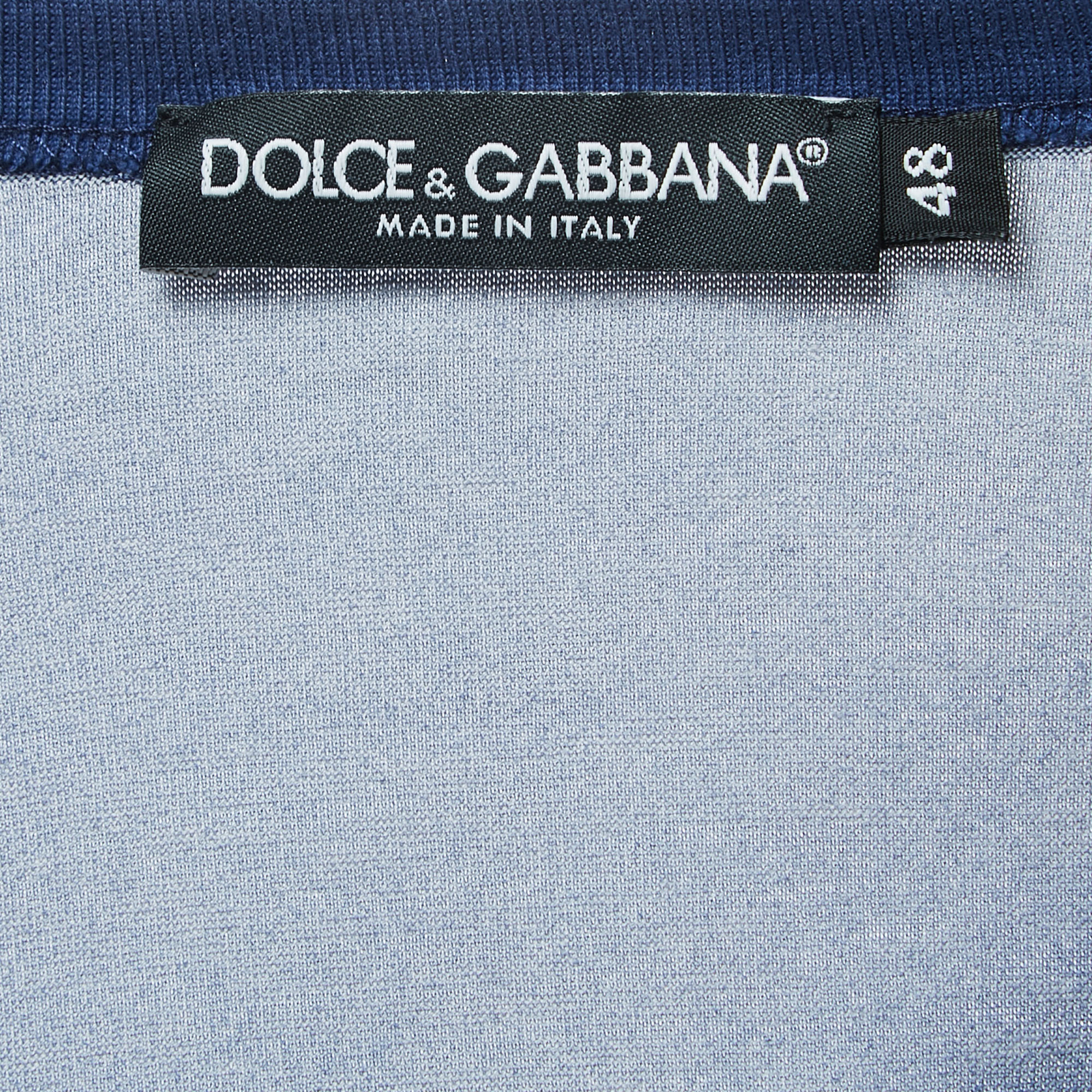Dolce & Gabbana Navy Blue Birds Print Cotton V Neck Half Sleeve T-Shirt L