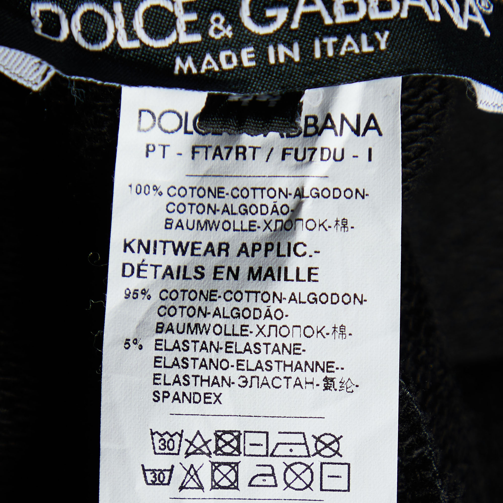 Dolce & Gabbana Black Logo Cotton Knit Joggers M