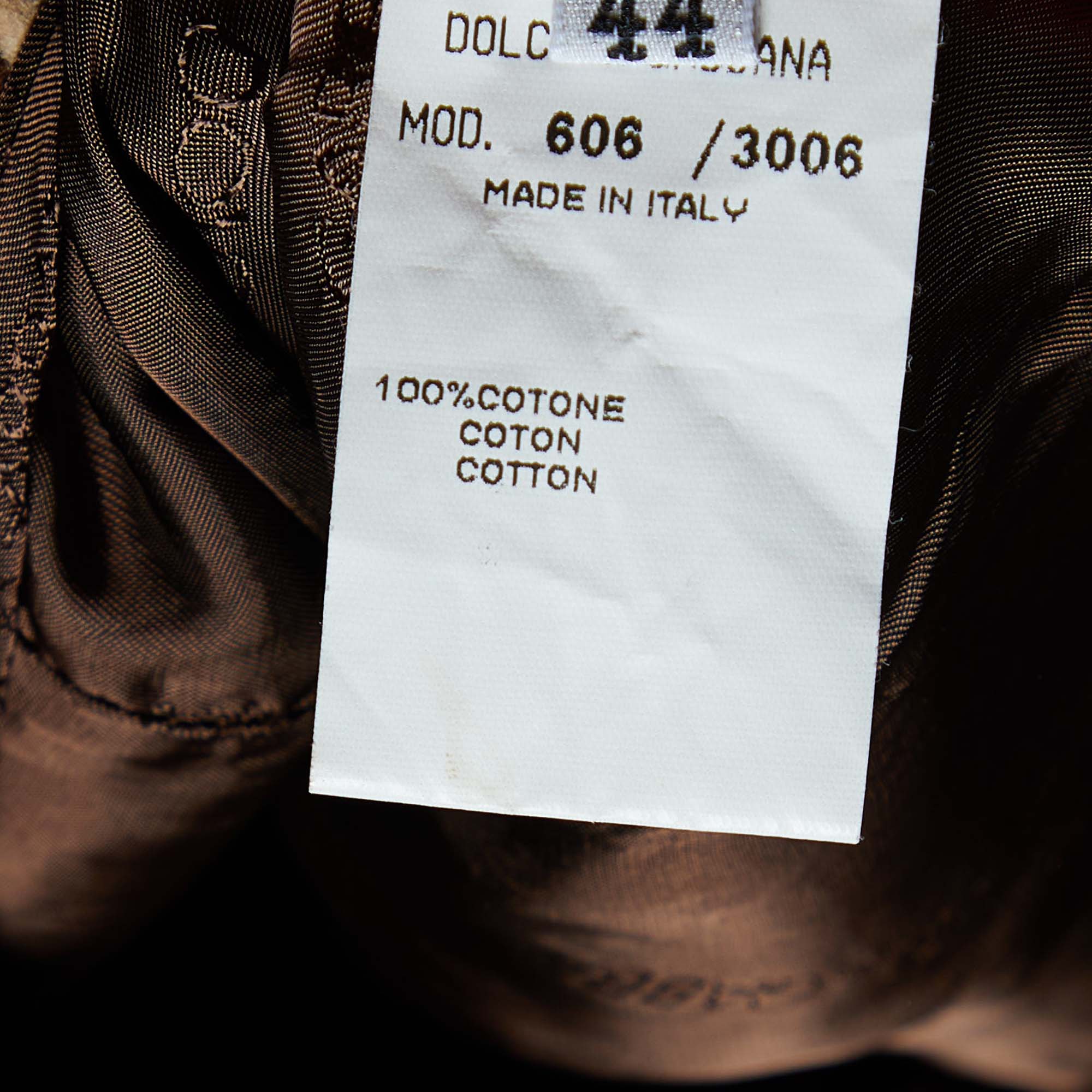 Dolce & Gabbana Brown Animal Printed Velvet Pants M