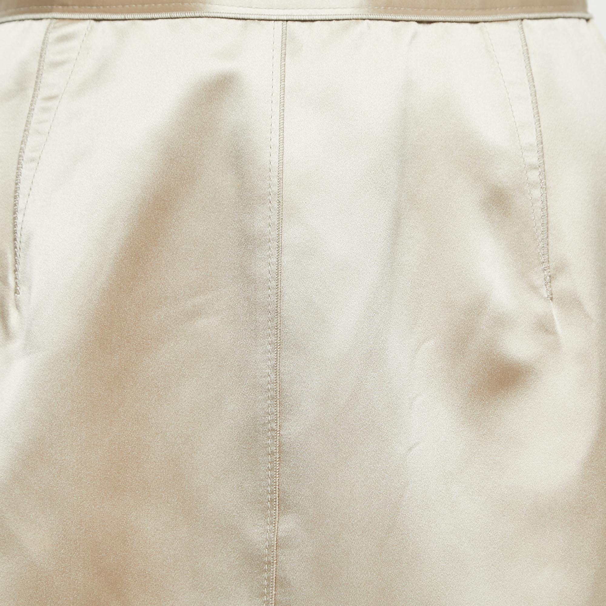 Dolce & Gabbana Beige Satin Mini Skirt XS