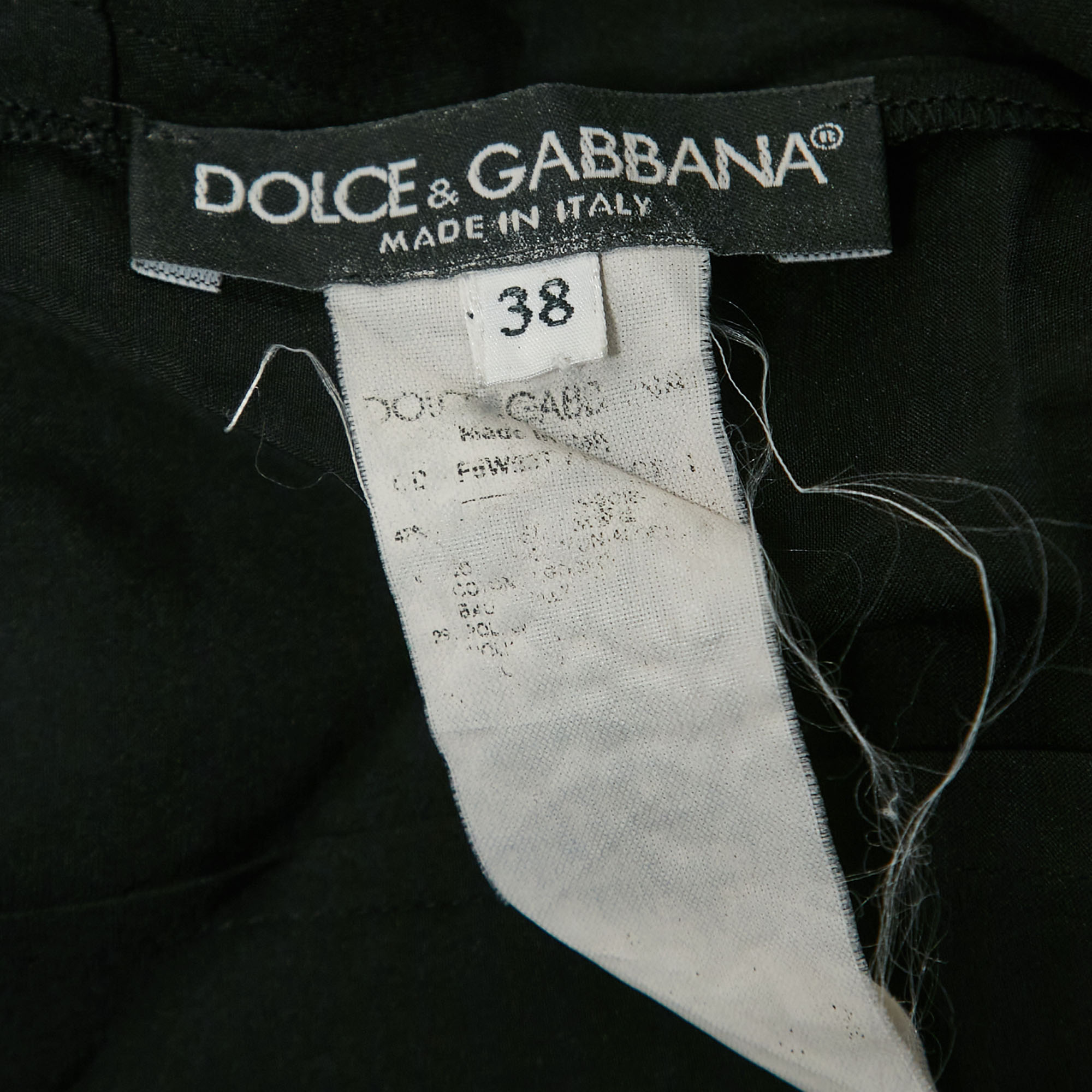 Dolce & Gabbana Black/White Floral Lace & Silk Midi Dress XS