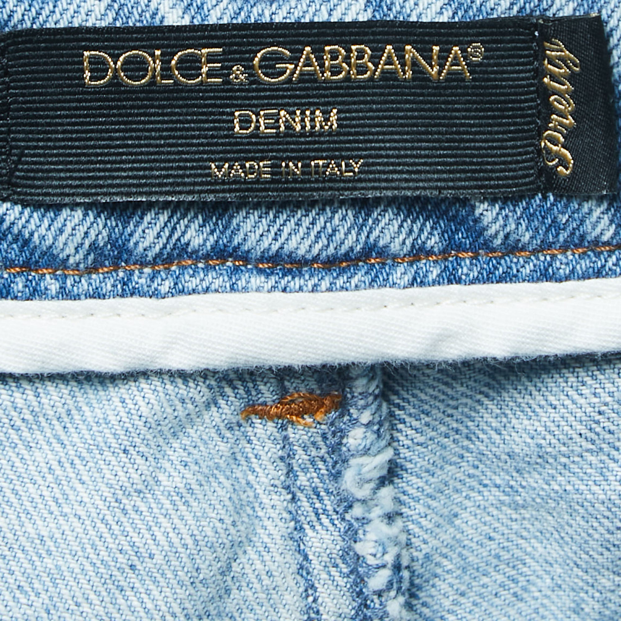Dolce & Gabbana Blue Embroidered Denim Pretty Jeans S Waist 28
