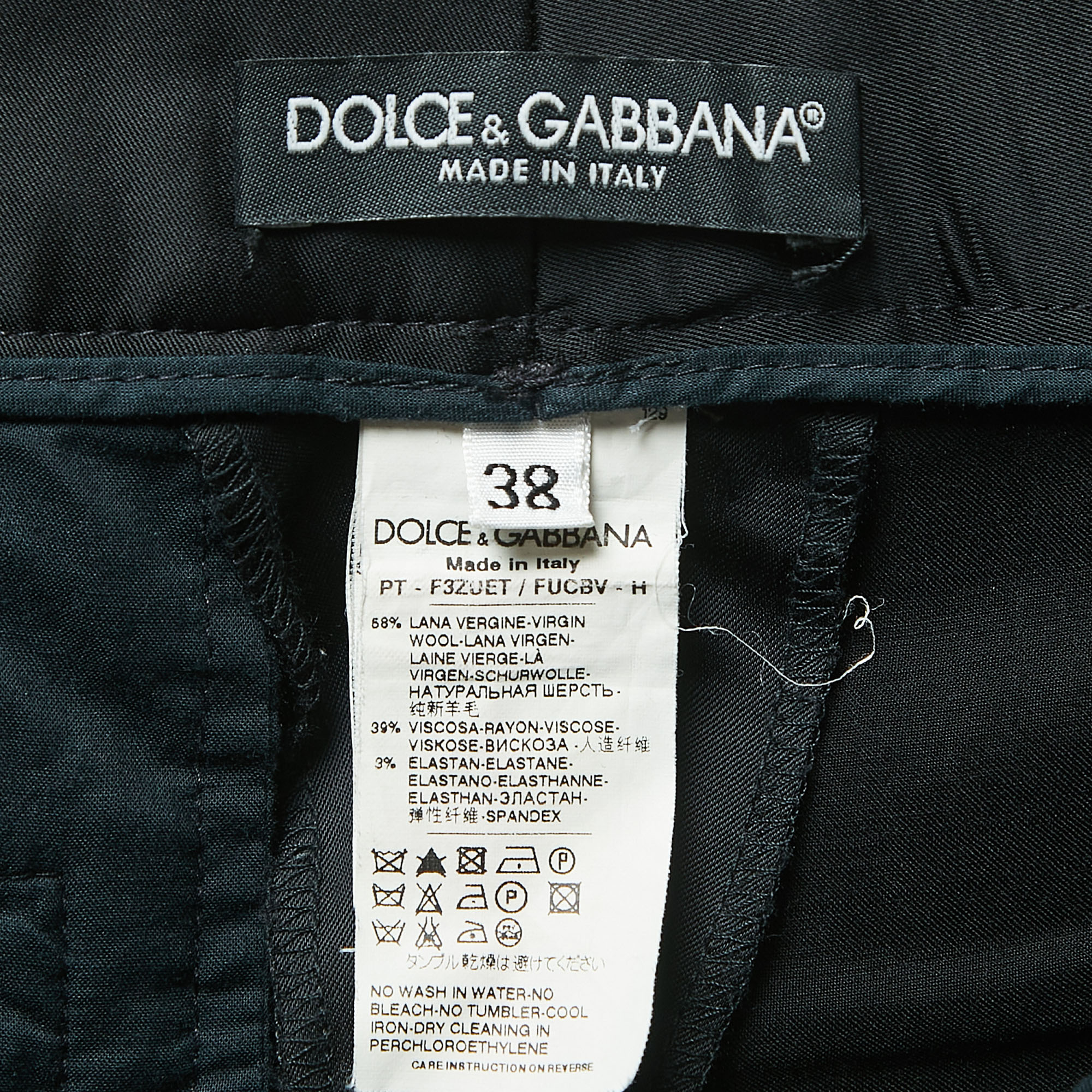 Dolce & Gabbana Black Wool Blend Trousers S