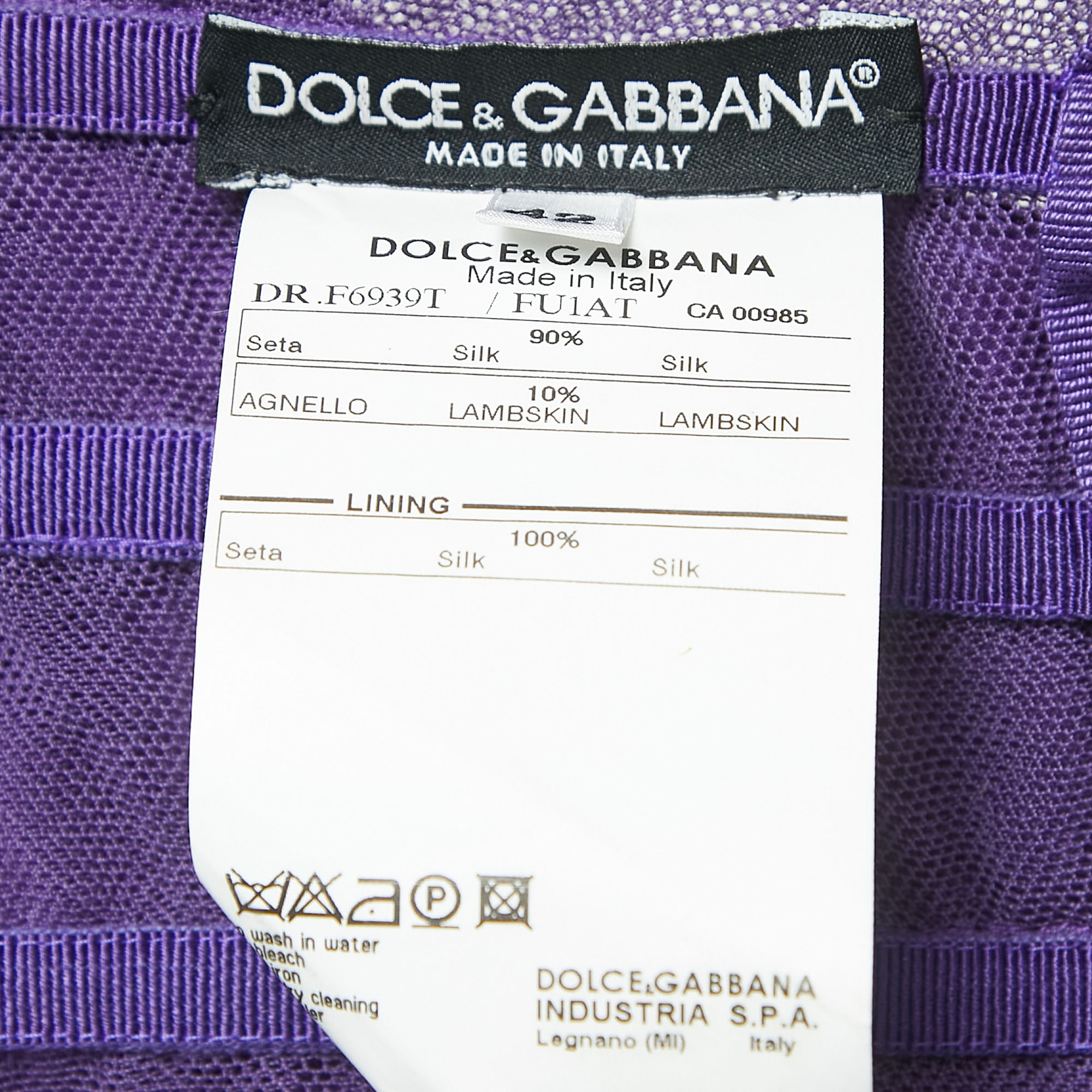 Dolce & Gabbana Purple Draped Silk Corset Detailed Strapless Mini Dress M