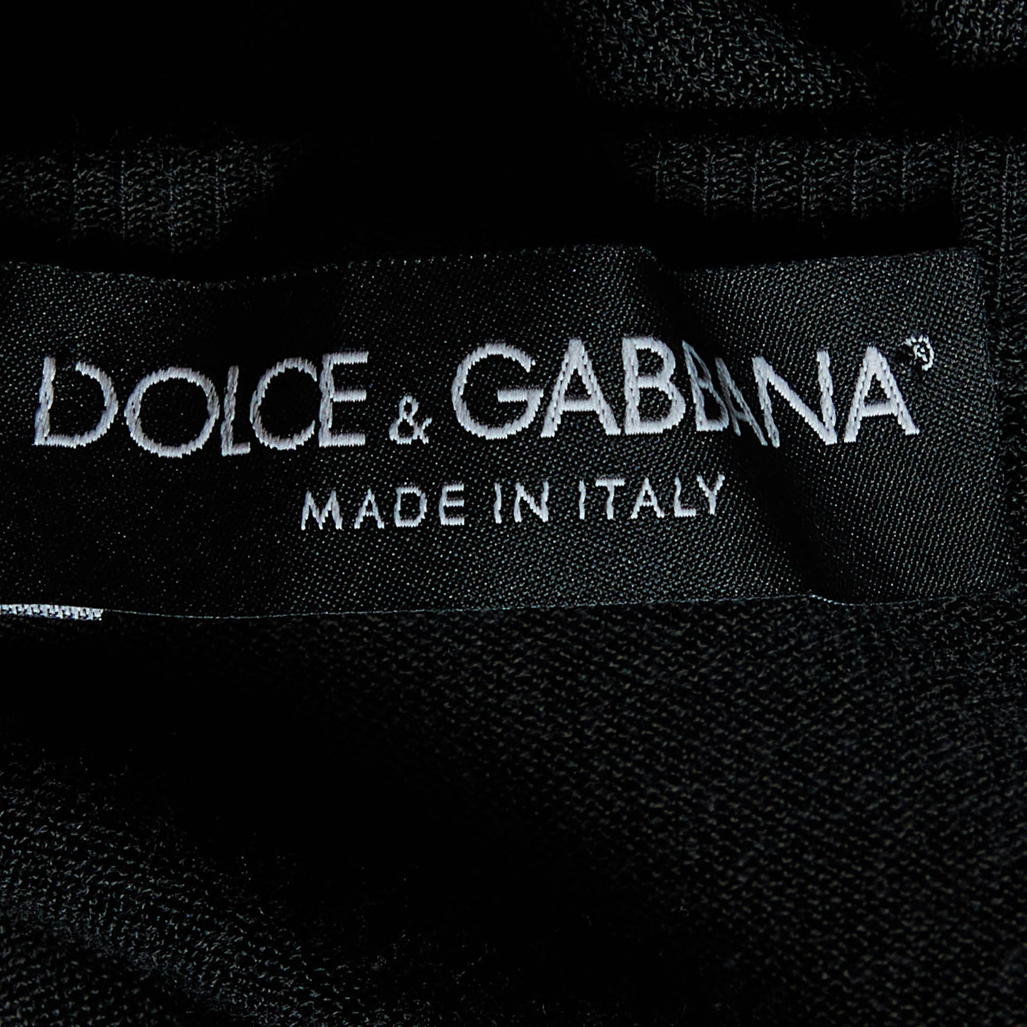 Dolce & Gabbana Black Kit & Printed Cotton Paneled Sweater M