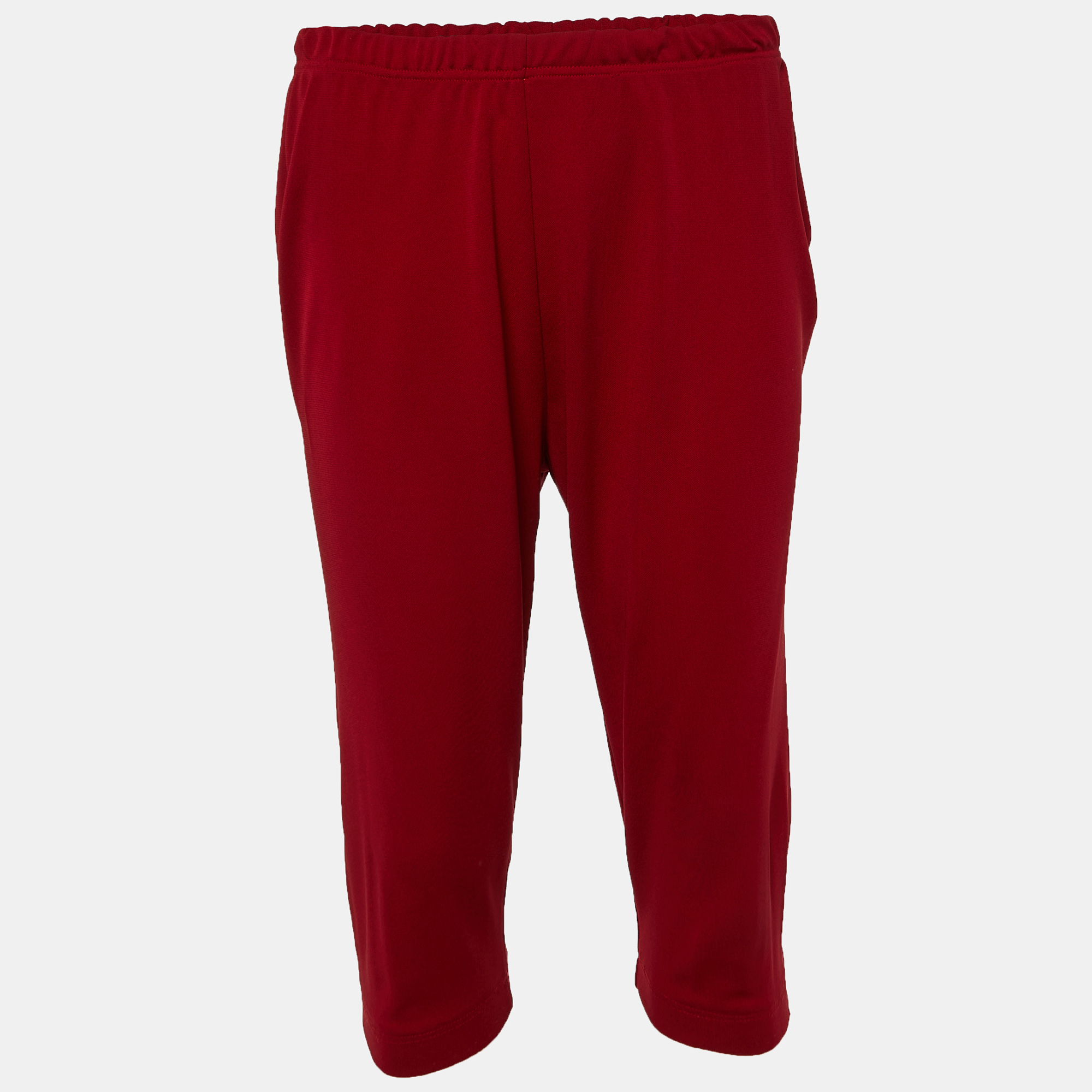 Dolce & gabbana red knit cropped leggings l