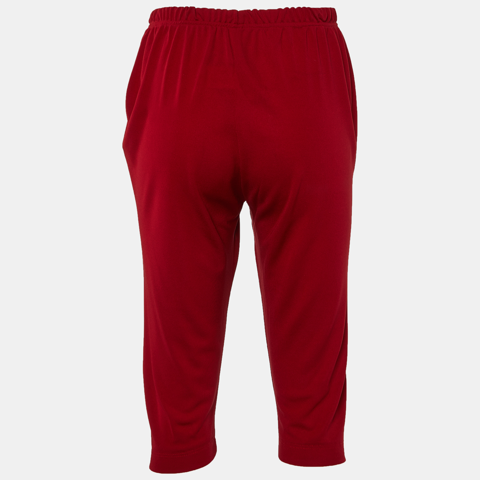 Dolce & Gabbana Red Knit Cropped Leggings L