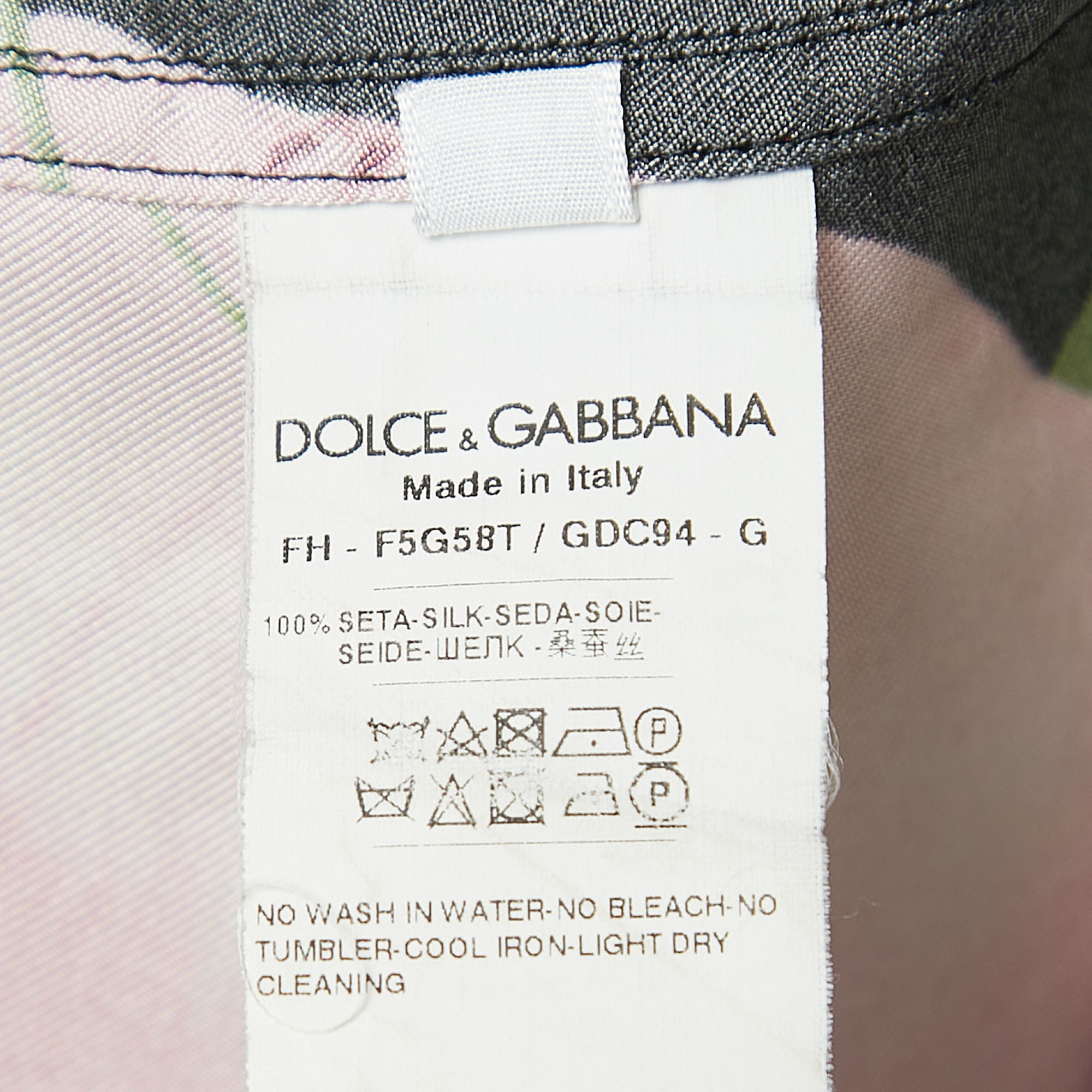 Dolce & Gabbana Black Floral Printed Silk Pajama Top S