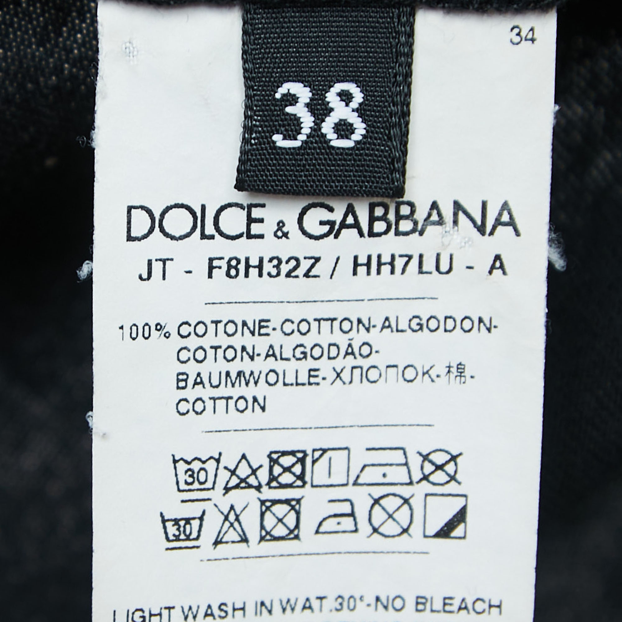 Dolce & Gabbana Black Printed Cotton T-Shirt S