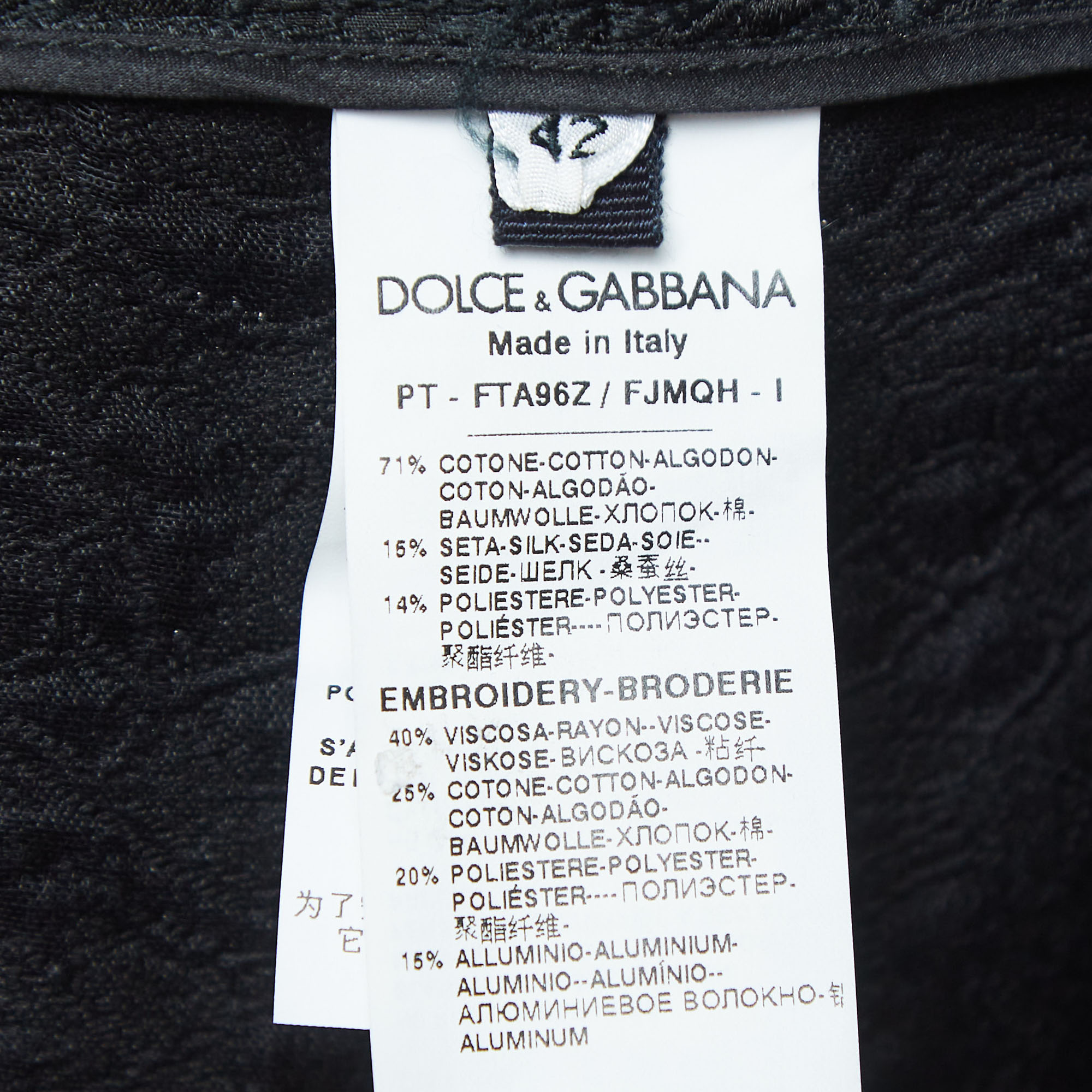 Dolce & Gabbana Black Jacquard Logo Patterned Star Studded Culottes M