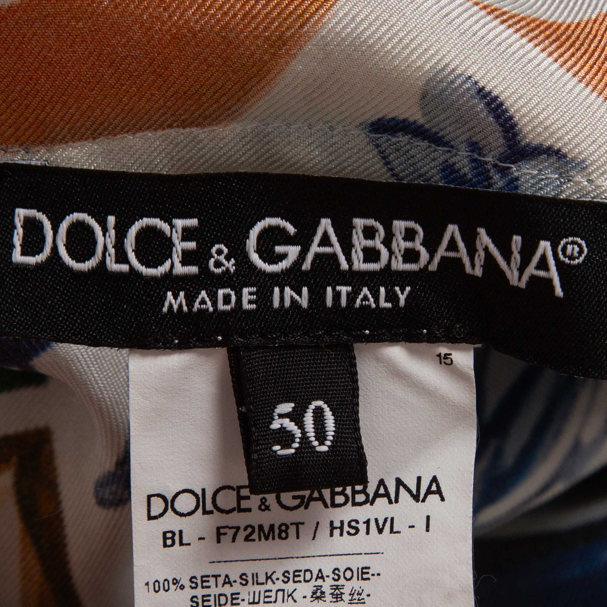 Dolce & Gabbana Multicolor Majolica Printed Top 3XL