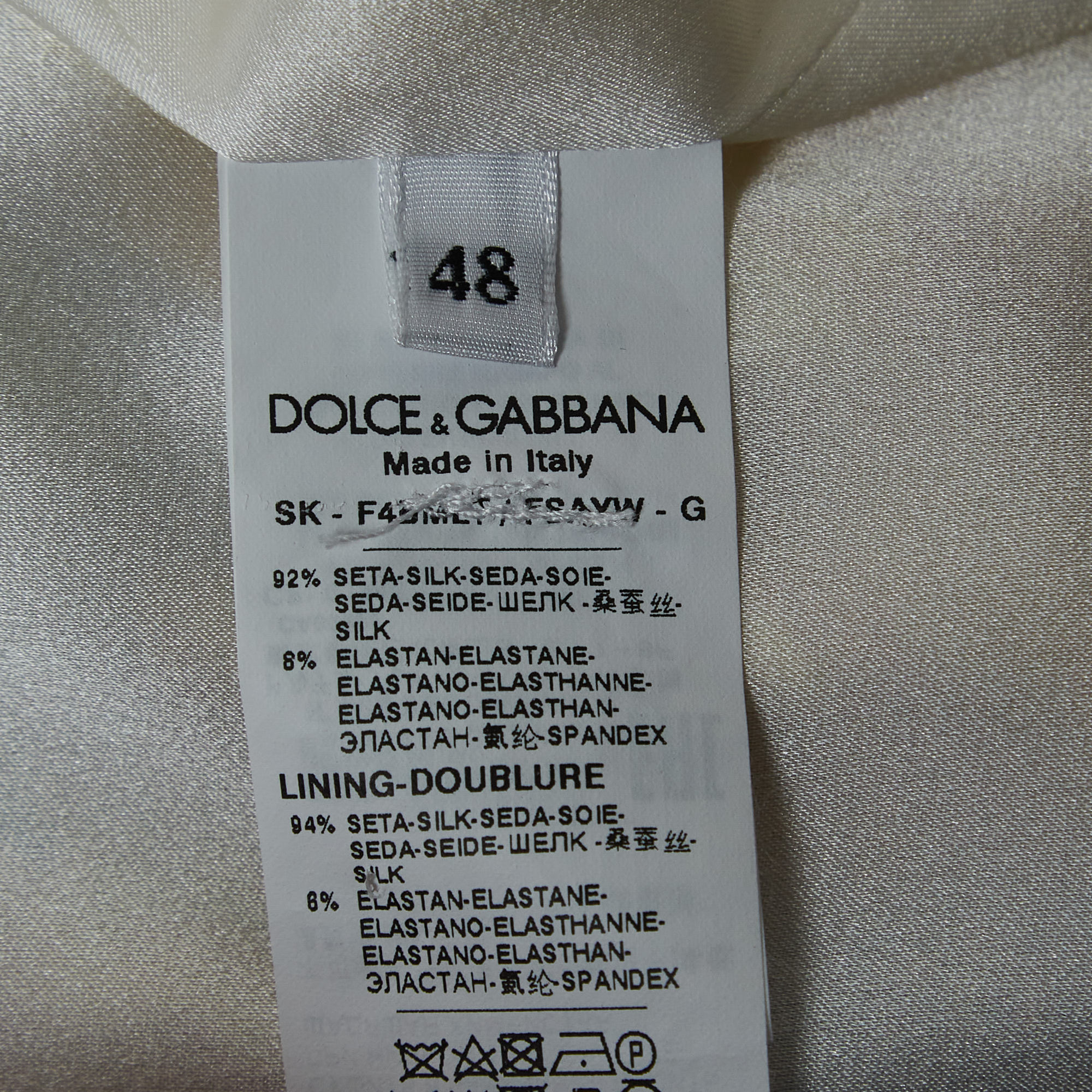 Dolce & Gabbana White/Yellow Sunflower Printed Silk Skirt 2XL