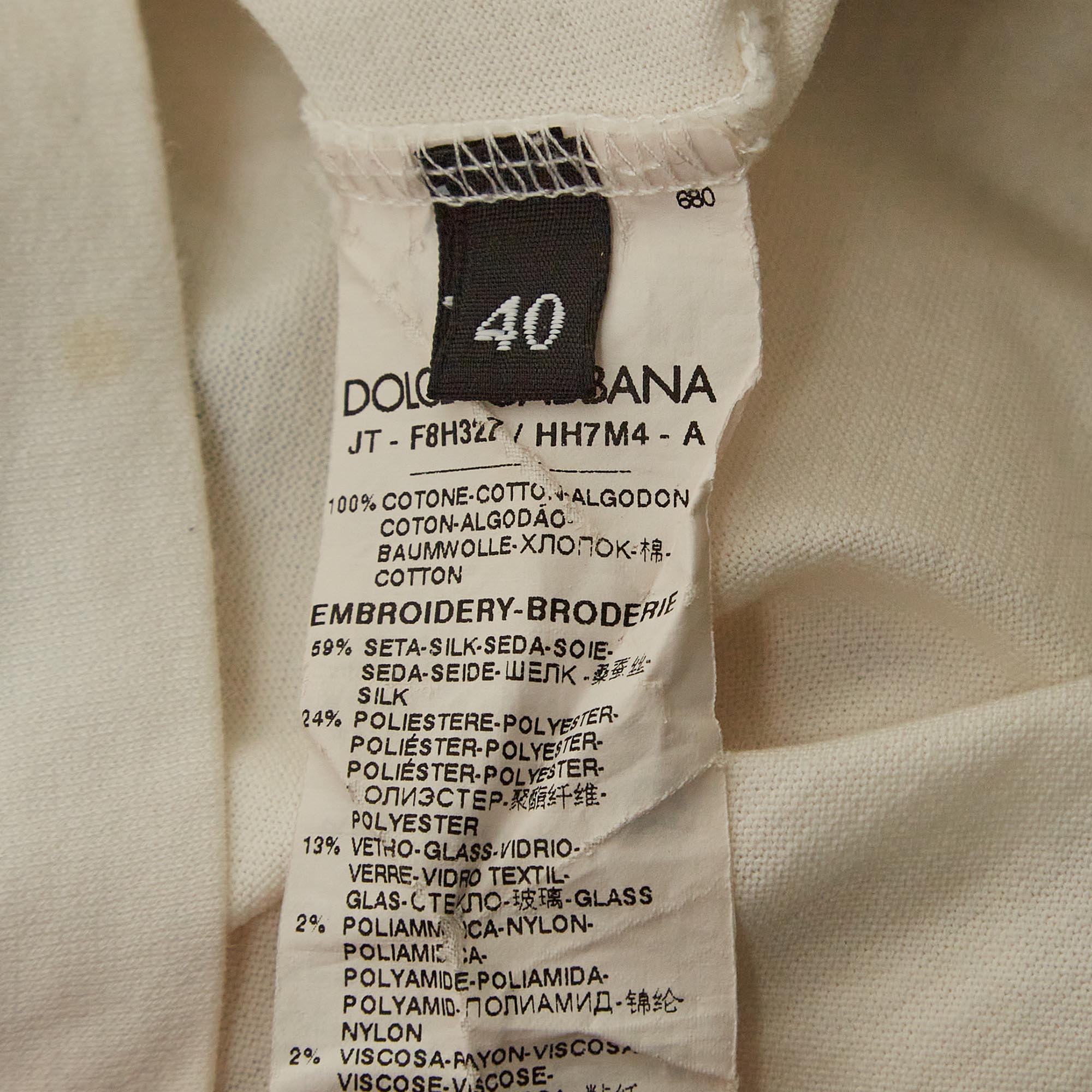 Dolce & Gabbana White Floral Printed Cotton T-Shirt S