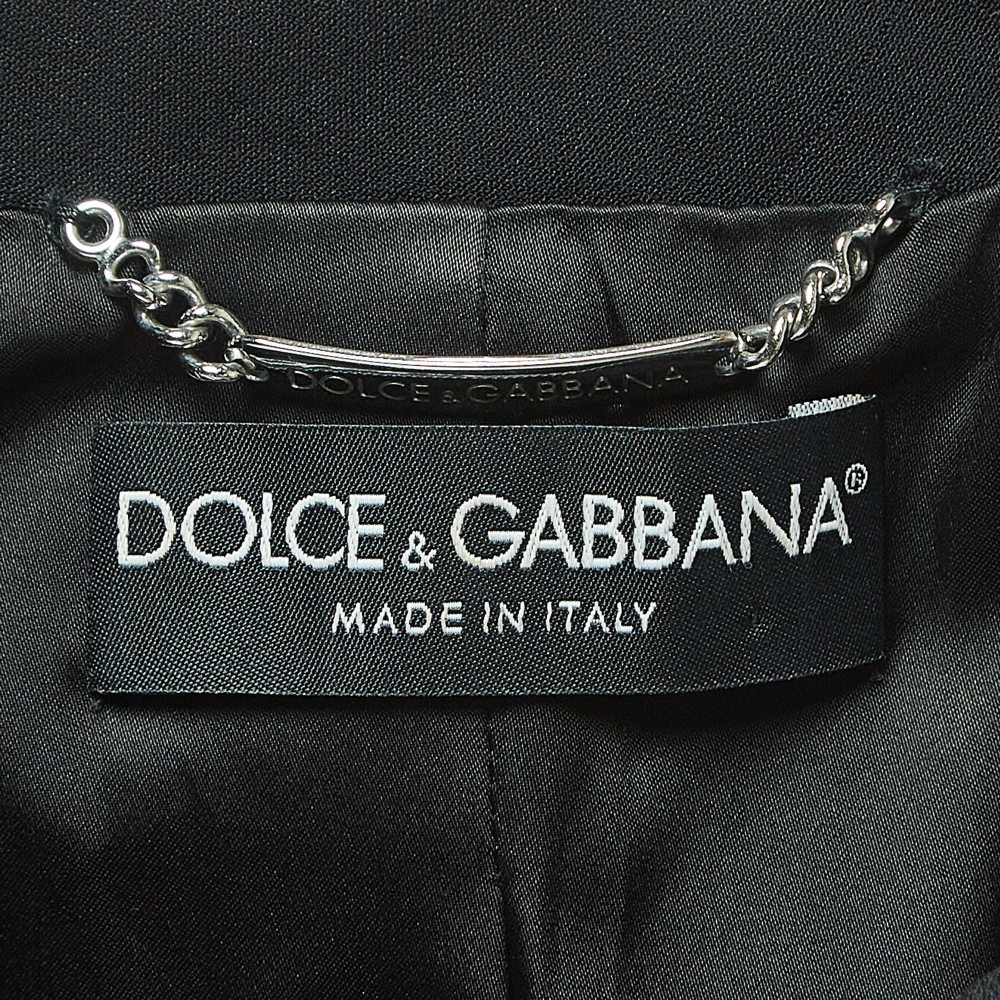 Dolce & Gabbana Black Crepe Buttoned Jacket S