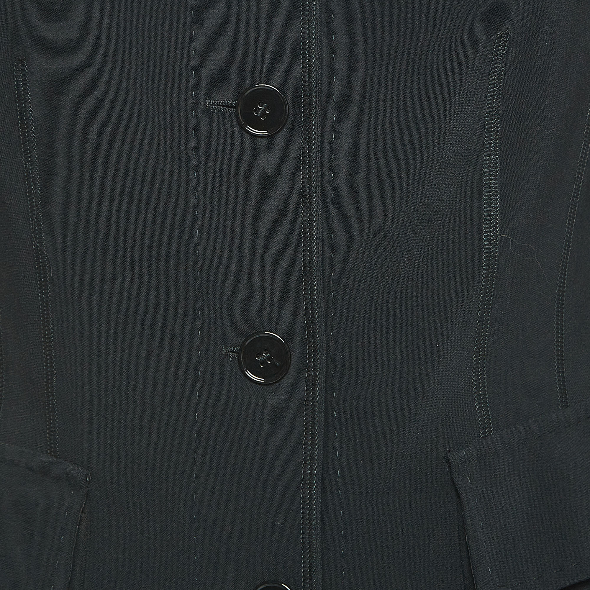Dolce & Gabbana Black Crepe Buttoned Jacket S