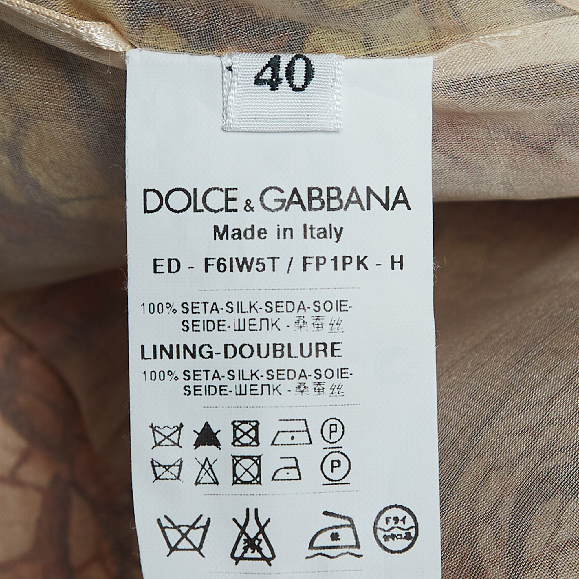 Dolce & Gabbana Multicolor Print Silk Sleeveless Maxi Dress S
