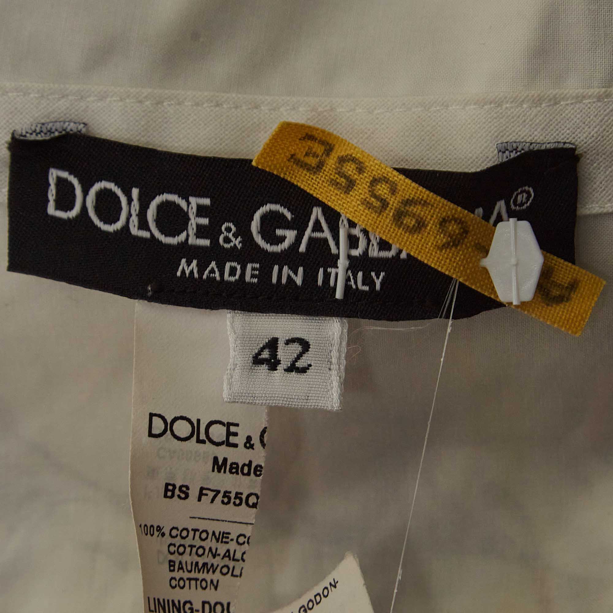 Dolce & Gabbana Multicolor Print Cotton Strappy Crop Top M