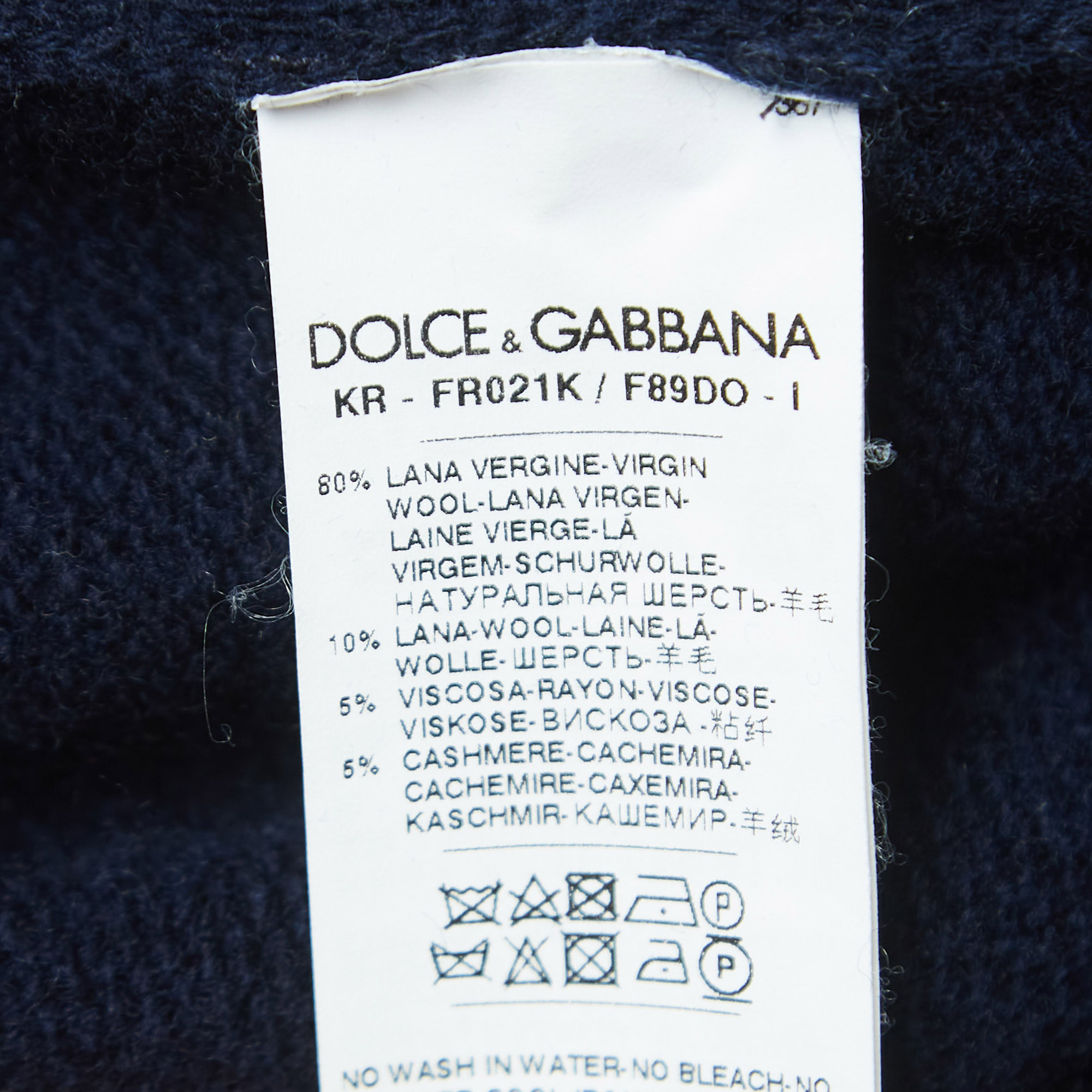 Dolce & Gabbana Navy Blue Spaceship Wool Sweater M