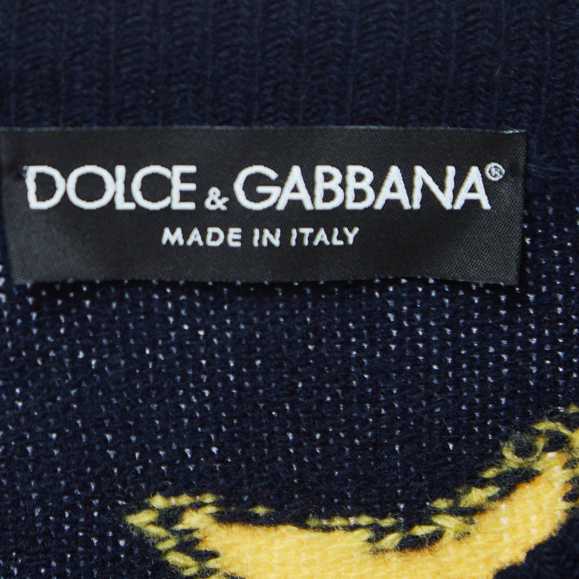 Dolce & Gabbana Navy Blue Spaceship Wool Sweater M