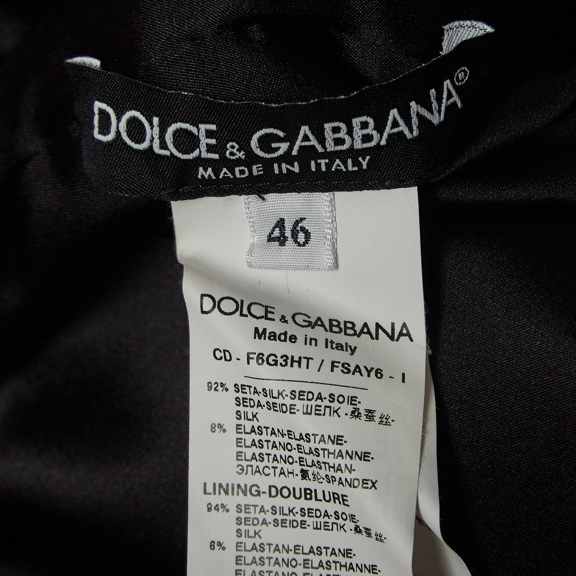 Dolce & Gabbana Black Floral Printed Stretch Crepe Midi Dress L