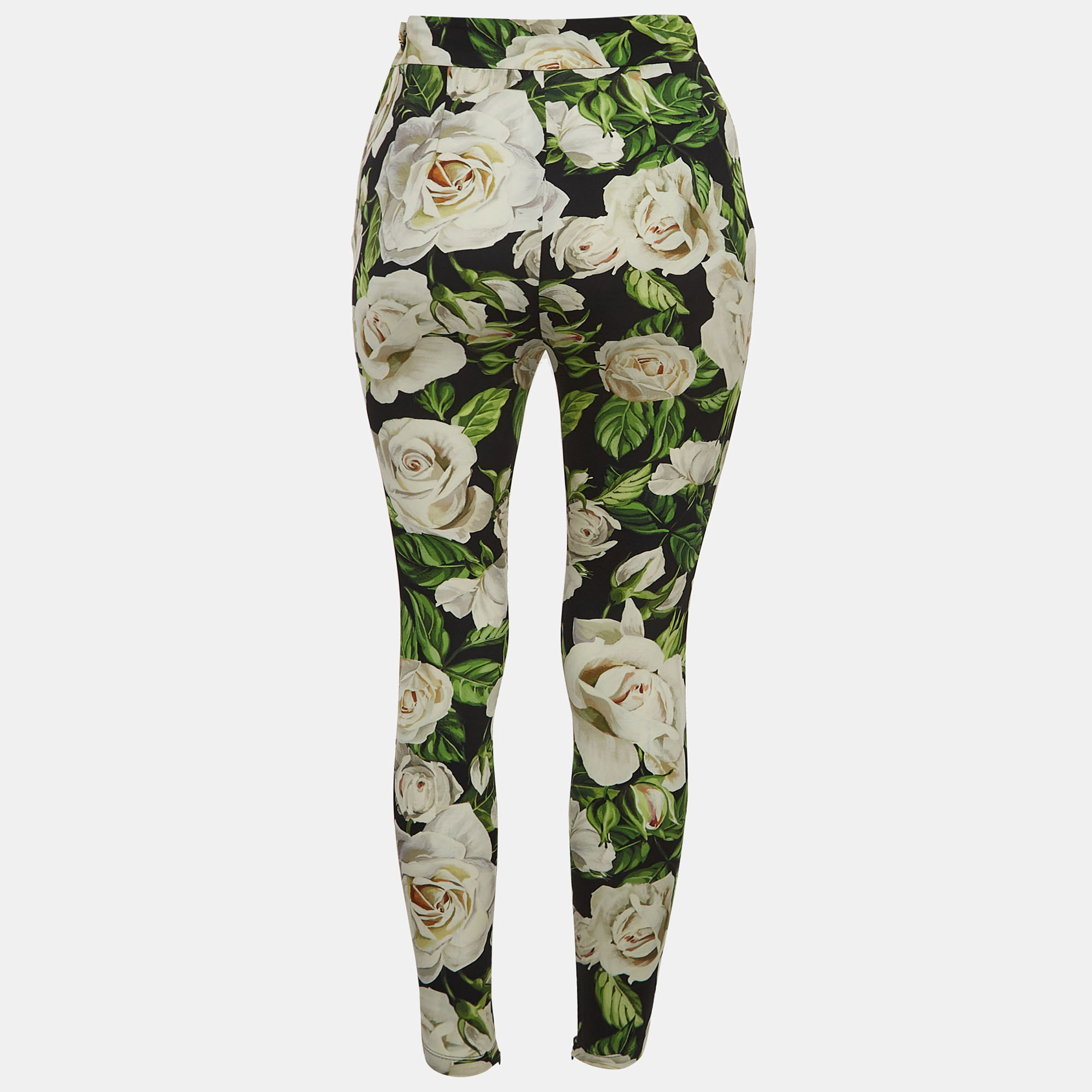 Dolce & Gabbana Multicolor Floral Printed Silk Trousers S