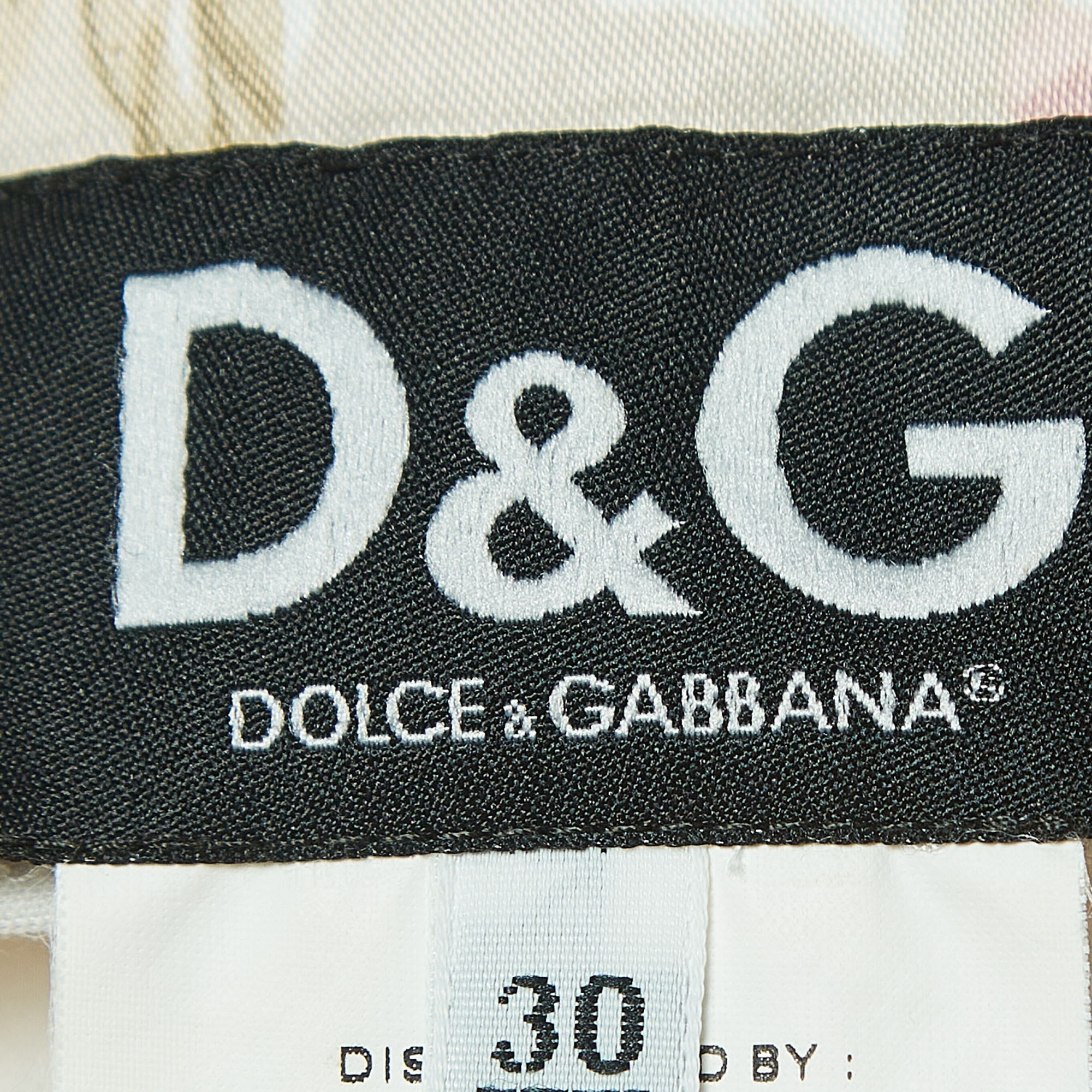 D&G Sage Green Floral Print Silk Lace Accent Mini Dress S