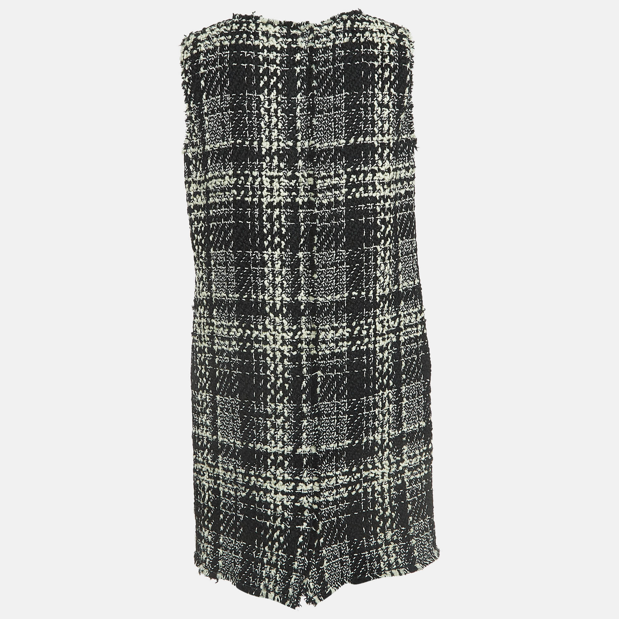 Dolce & Gabbana Plaid Tweed A-Line Mini Dress M