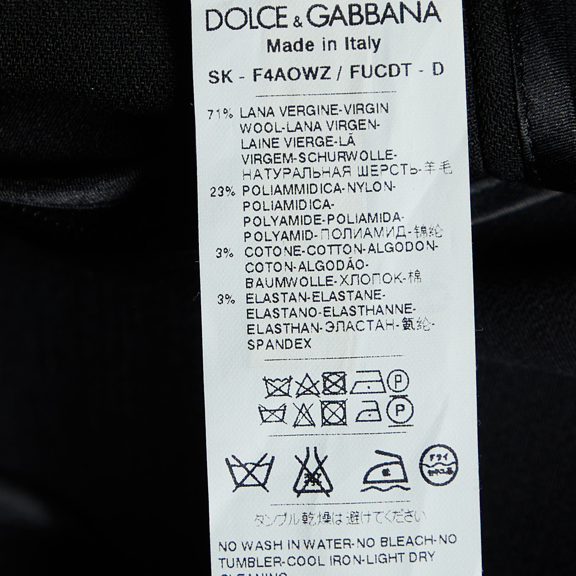 Dolce & Gabbana Black Wool Embellished Flute Hem Skirt S