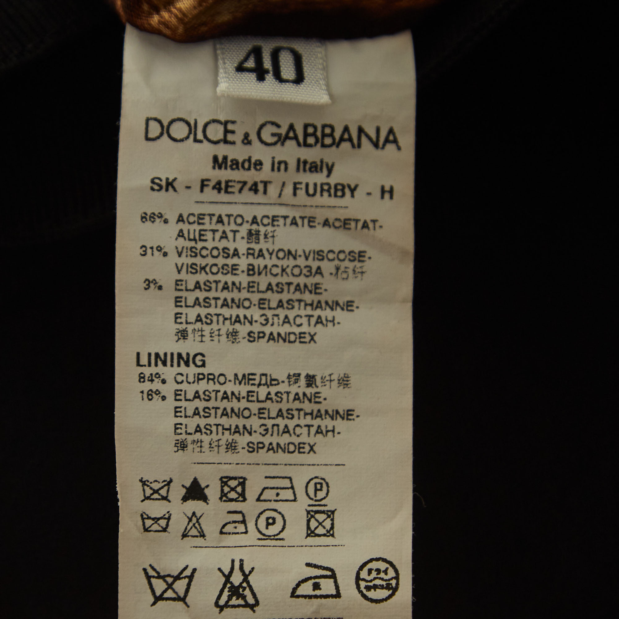 Dolce & Gabbana Black Ruched Crepe Double Zip Mini Skirt S