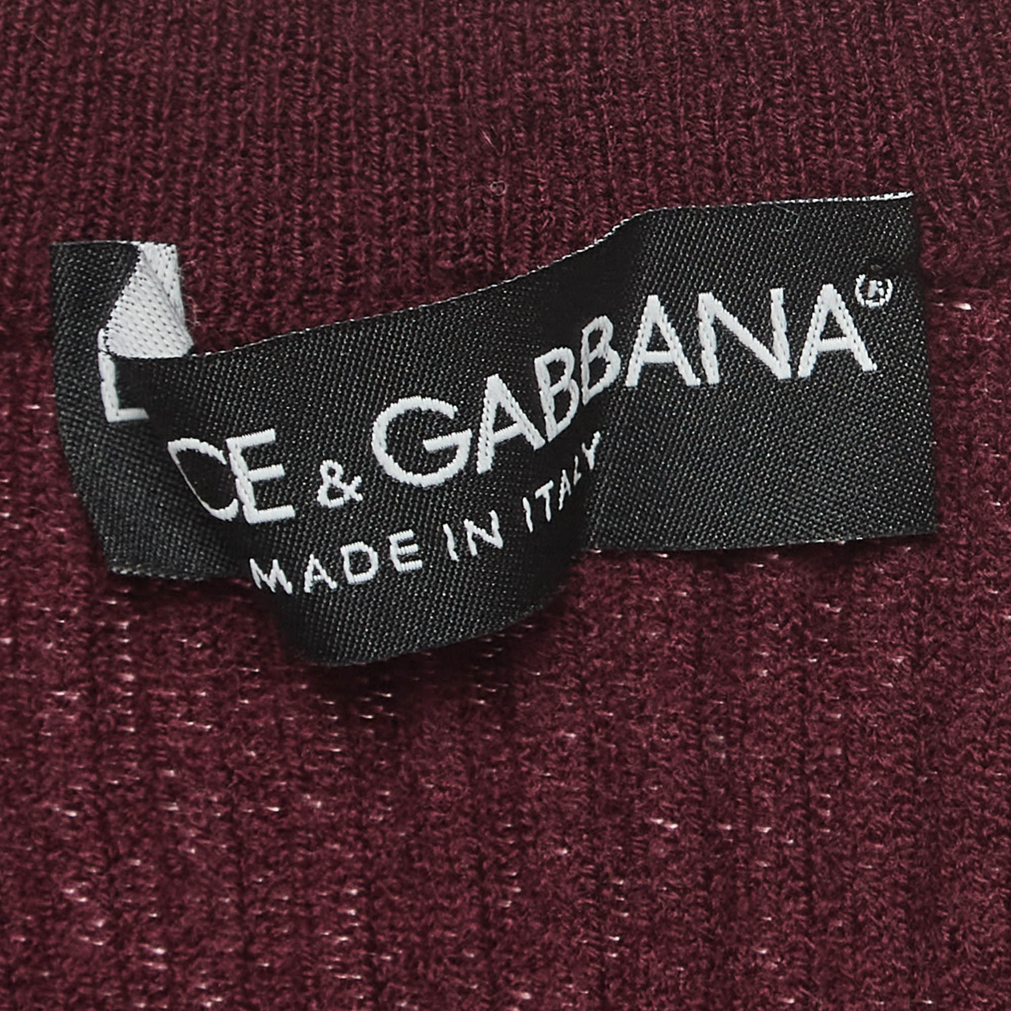 Dolce & Gabbana Burgundy Wool Blend Knit Sleeveless Top M
