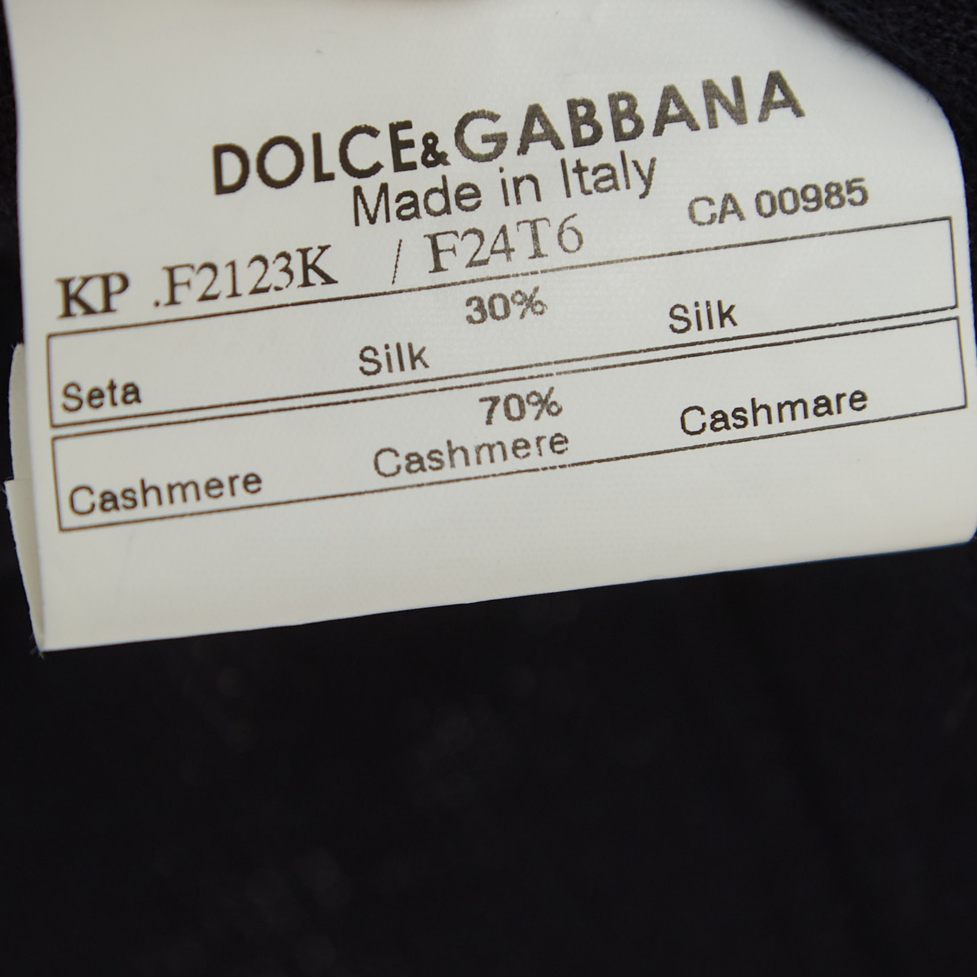 Dolce & Gabbana Navy Blue Cashmere And Silk Knit Neck Tie Top M