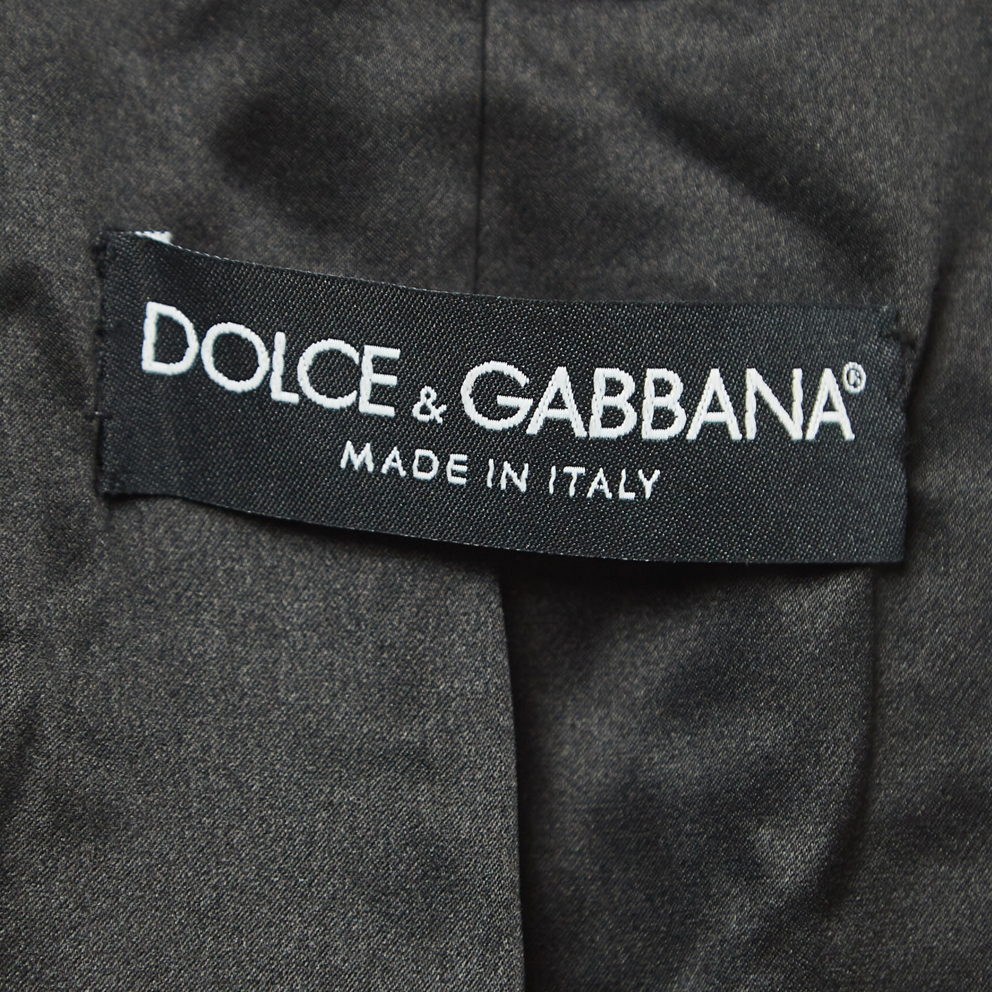 Dolce & Gabbana Black Persian Lambskin Buttoned Mid Length Coat M