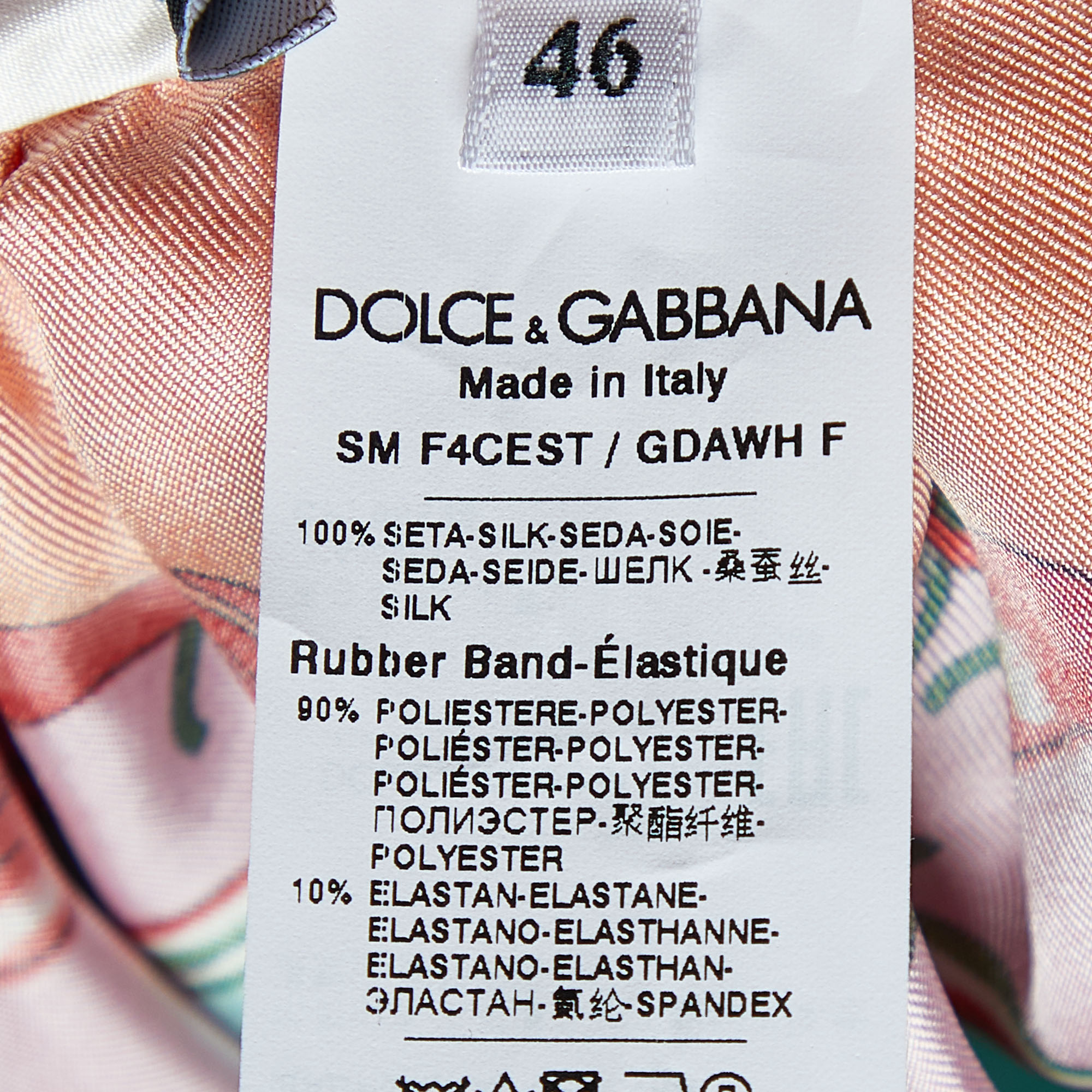 Dolce & Gabbana Multicolor Printed Silk Mixed Panel Mini Skirt L