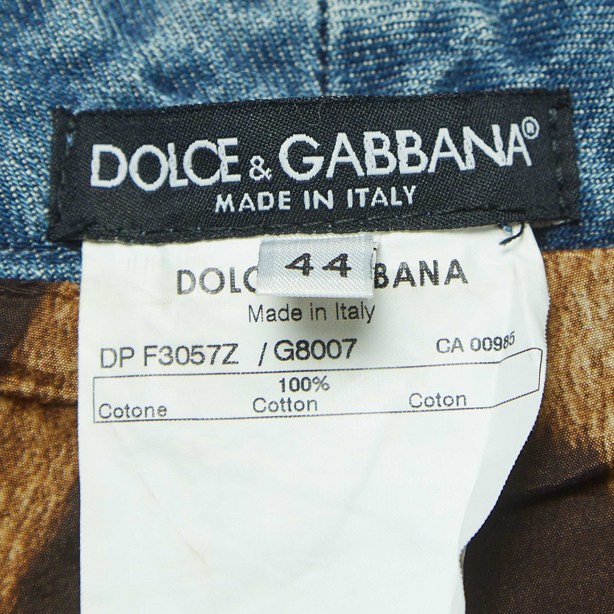 Dolce & Gabbana Blue Embroidered Shearling Trimmed Denim Cropped Jeans M Waist 34''