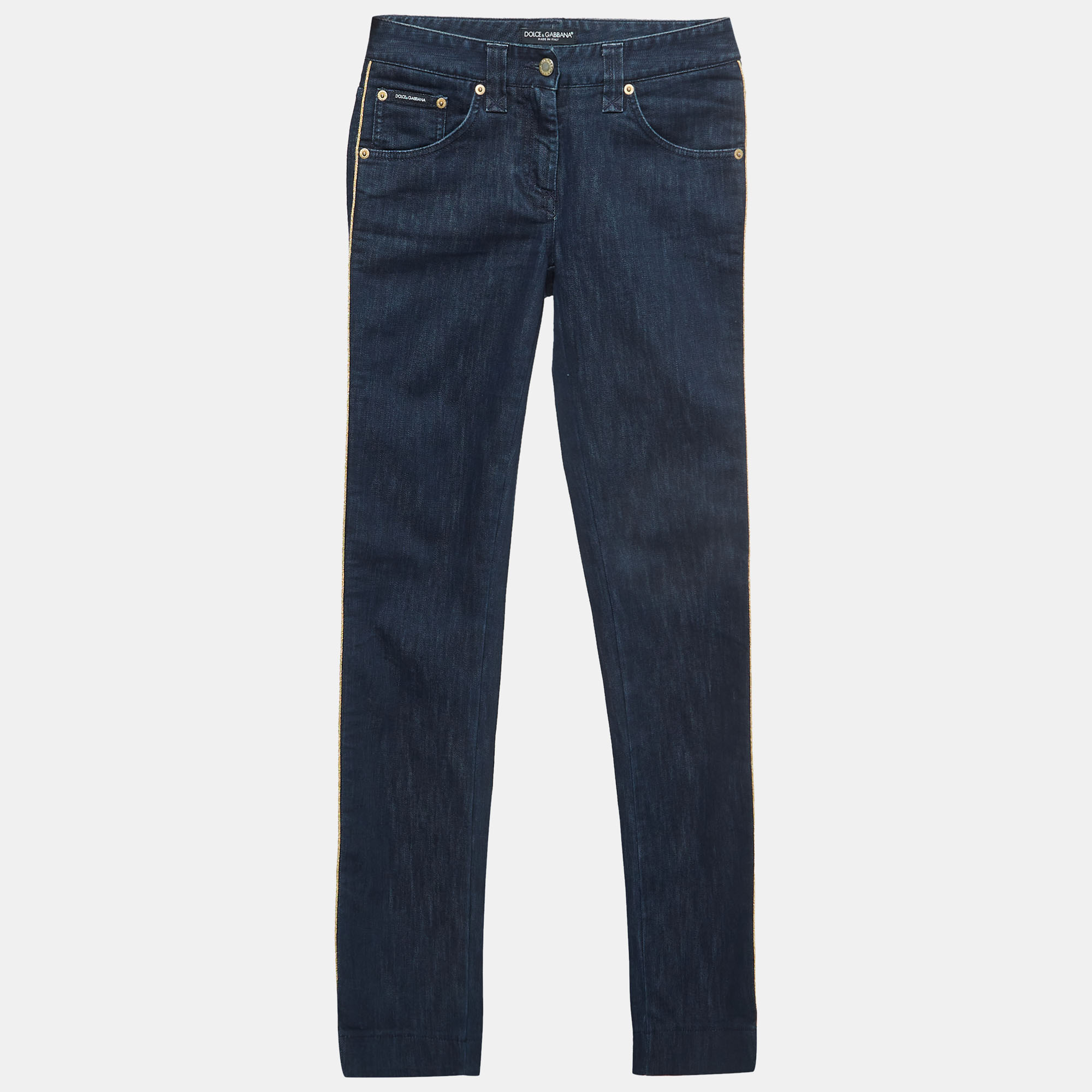 Dolce & gabbana navy blue side stripe denim jeans s waist 28''