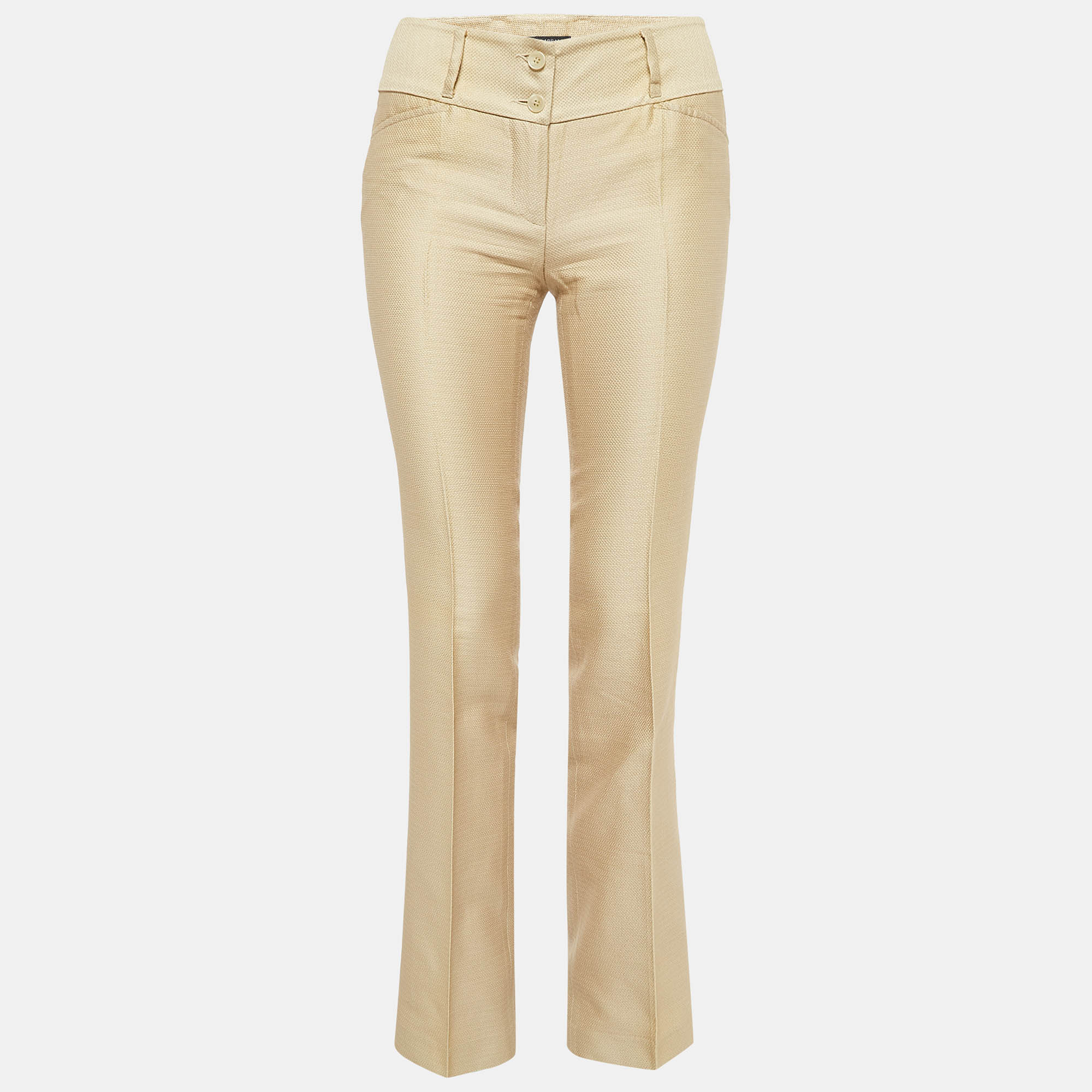 Dolce & gabbana gold cotton and silk trousers s