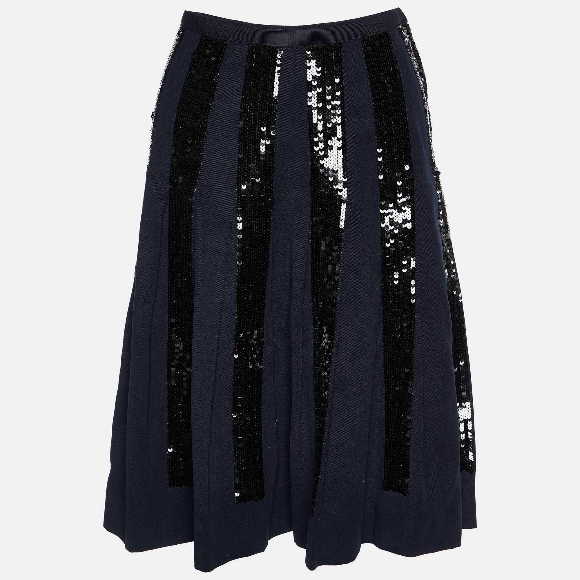 Dolce & gabbana navy blue cotton sequined skirt m